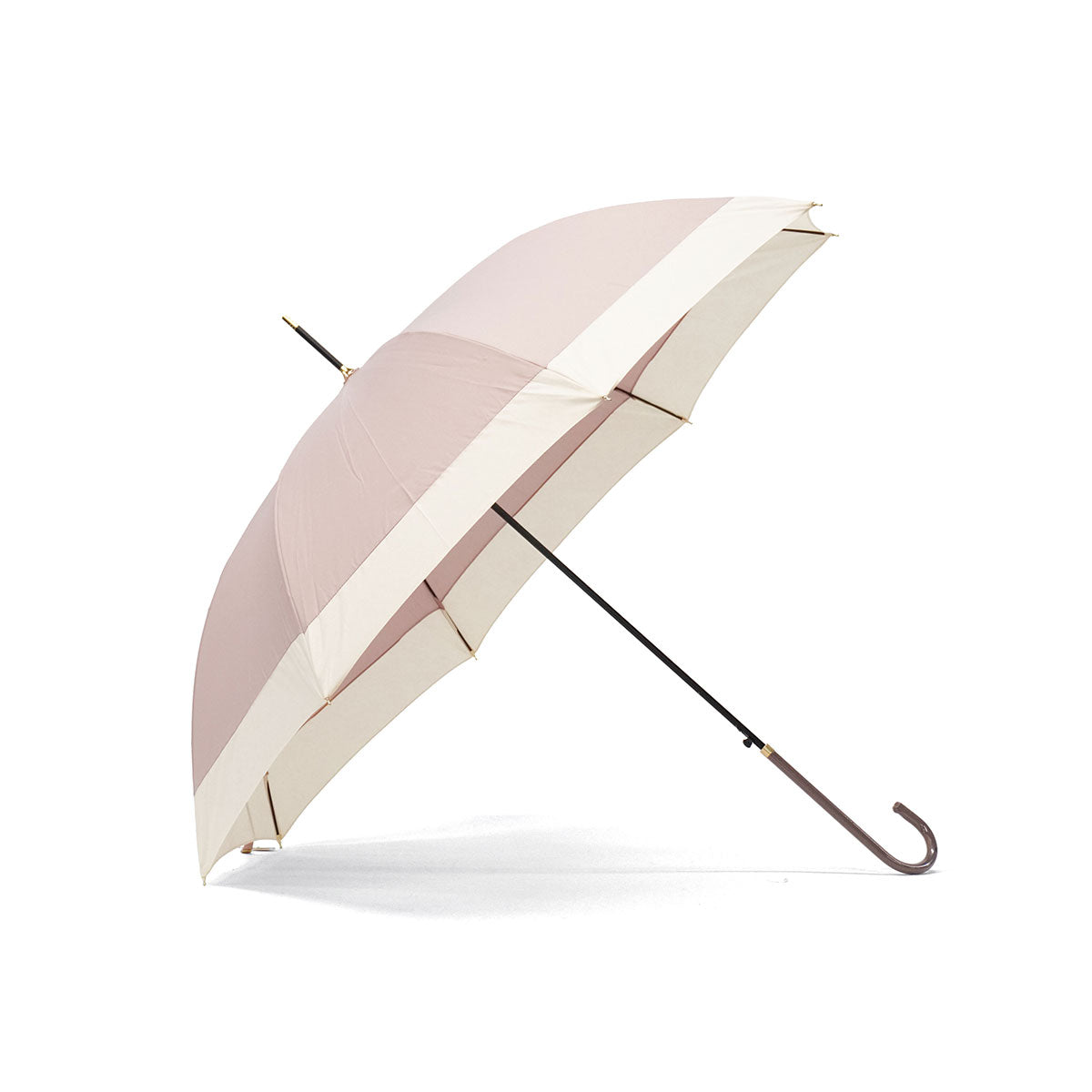ビコーズ because 長傘 レディース 晴雨兼用 傘 ブランド 女性 雨傘 日傘 ジャンプ式 大きめ 親骨58cm 8本骨 丈夫 軽量 UVカット 紫外線遮蔽率80% ジャンプ傘 バイカラー ジャンプ B-139199（ピンク） ピンク