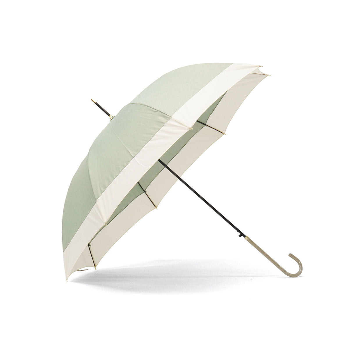 ビコーズ because 長傘 レディース 晴雨兼用 傘 ブランド 女性 雨傘 日傘 ジャンプ式 大きめ 親骨58cm 8本骨 丈夫 軽量 UVカット 紫外線遮蔽率80% ジャンプ傘 バイカラー ジャンプ B-139199（グリーン） グリーン