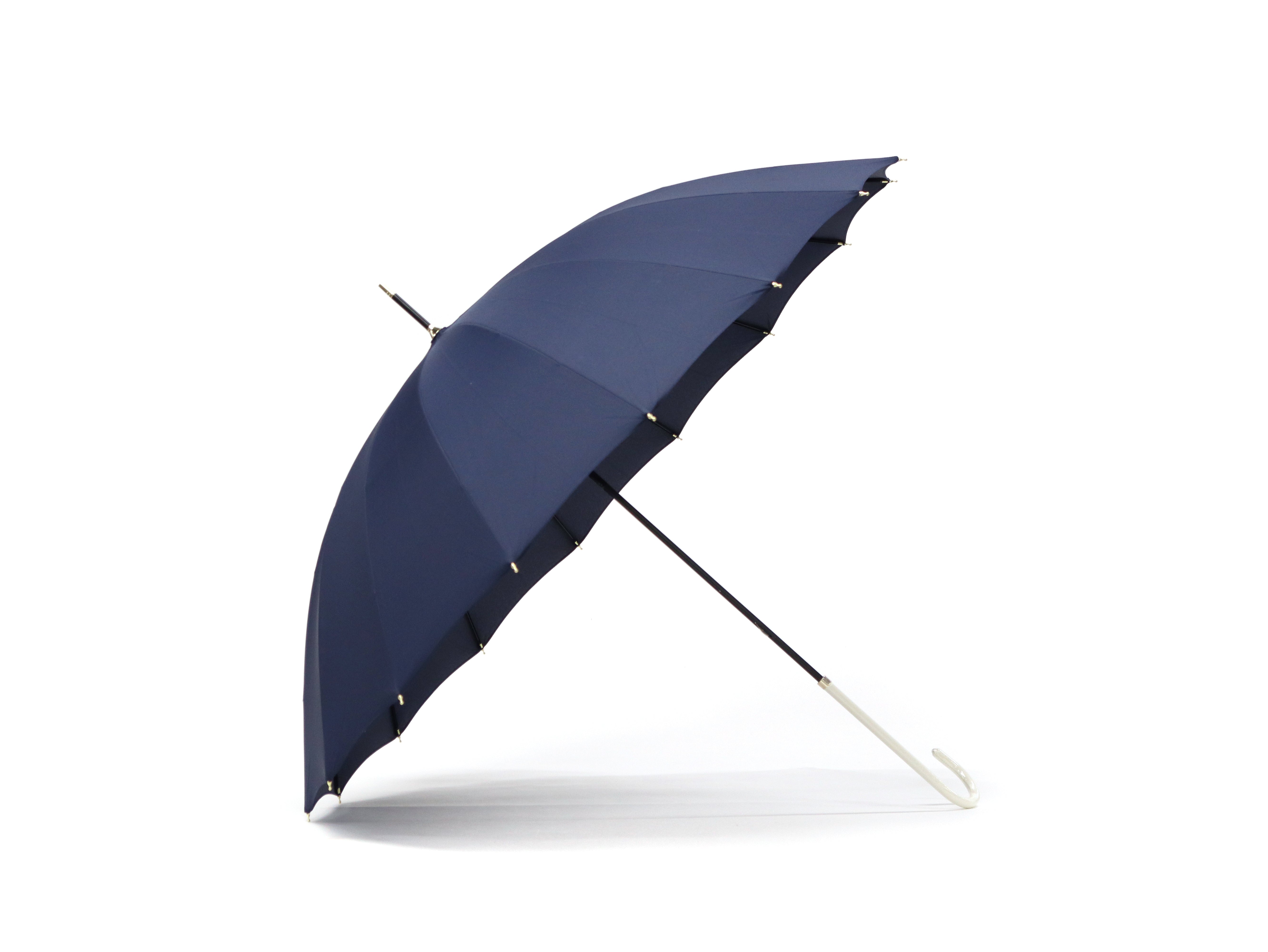 ビコーズ because 傘 レディース かさ 雨傘 日傘 長傘 軽い 軽量 晴雨兼用 大きめ 手動 手開き式 手開き 53 53センチ 53cm 16本骨 16本 UVカット 16フレーム プレーンカラー B-134416 （ネイビー） ネイビー