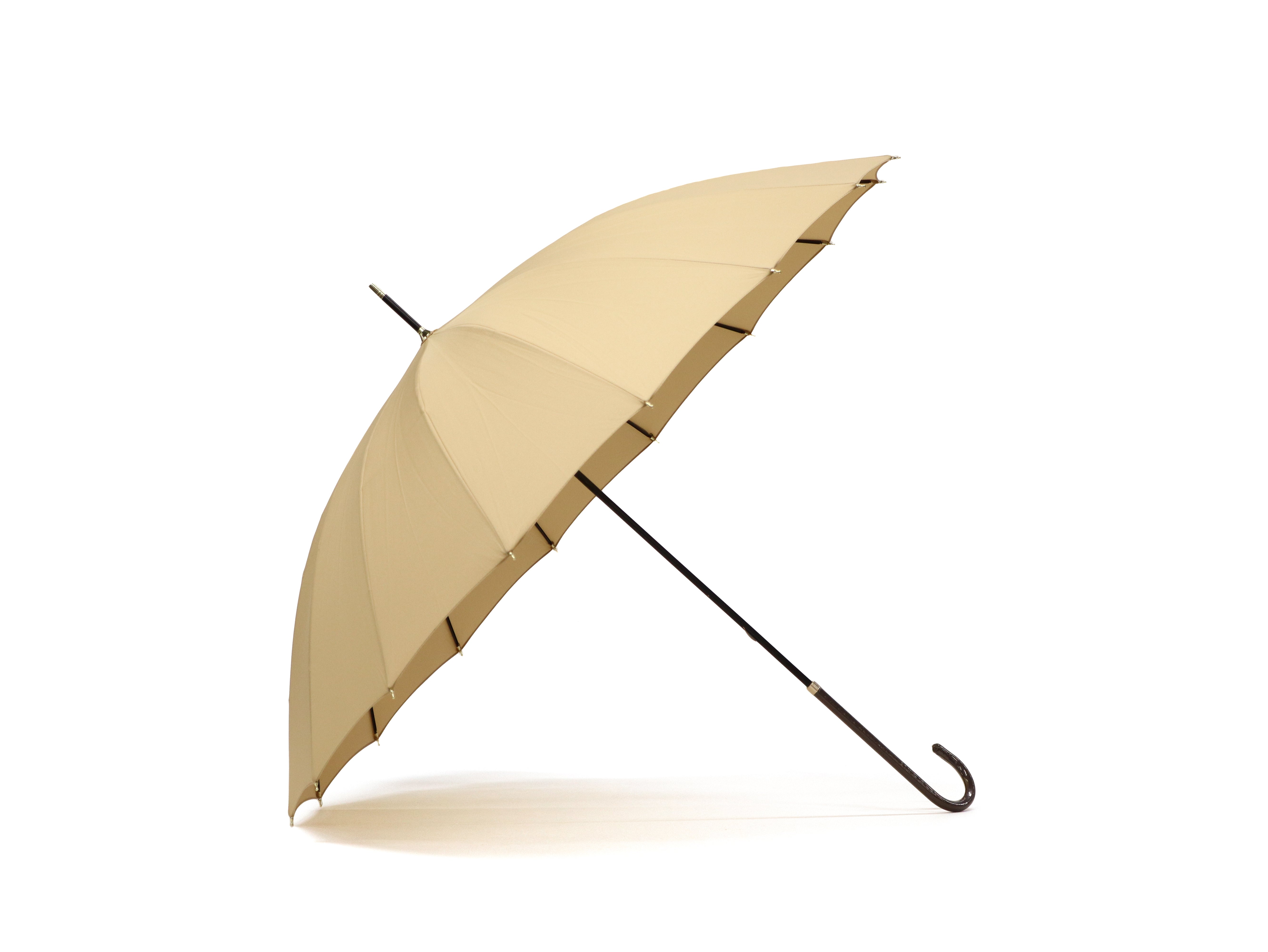 ビコーズ because 傘 レディース かさ 雨傘 日傘 長傘 軽い 軽量 晴雨兼用 大きめ 手動 手開き式 手開き 53 53センチ 53cm 16本骨 16本 UVカット 16フレーム プレーンカラー B-134416 （ベージュ） ベージュ