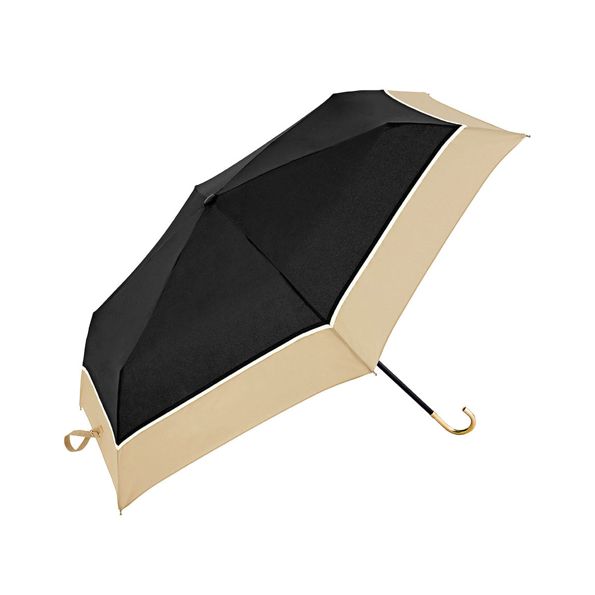 ビコーズ because 折りたたみ傘 傘 晴雨兼用 軽量 レディース 日傘 雨傘 おしゃれ フェミニン 上品 女性 小さめ 親骨50cm 6本骨 手動 通勤 通学 折り畳み傘 プレーンバイカラー ミニ B-015016 （ブラック） ブラック