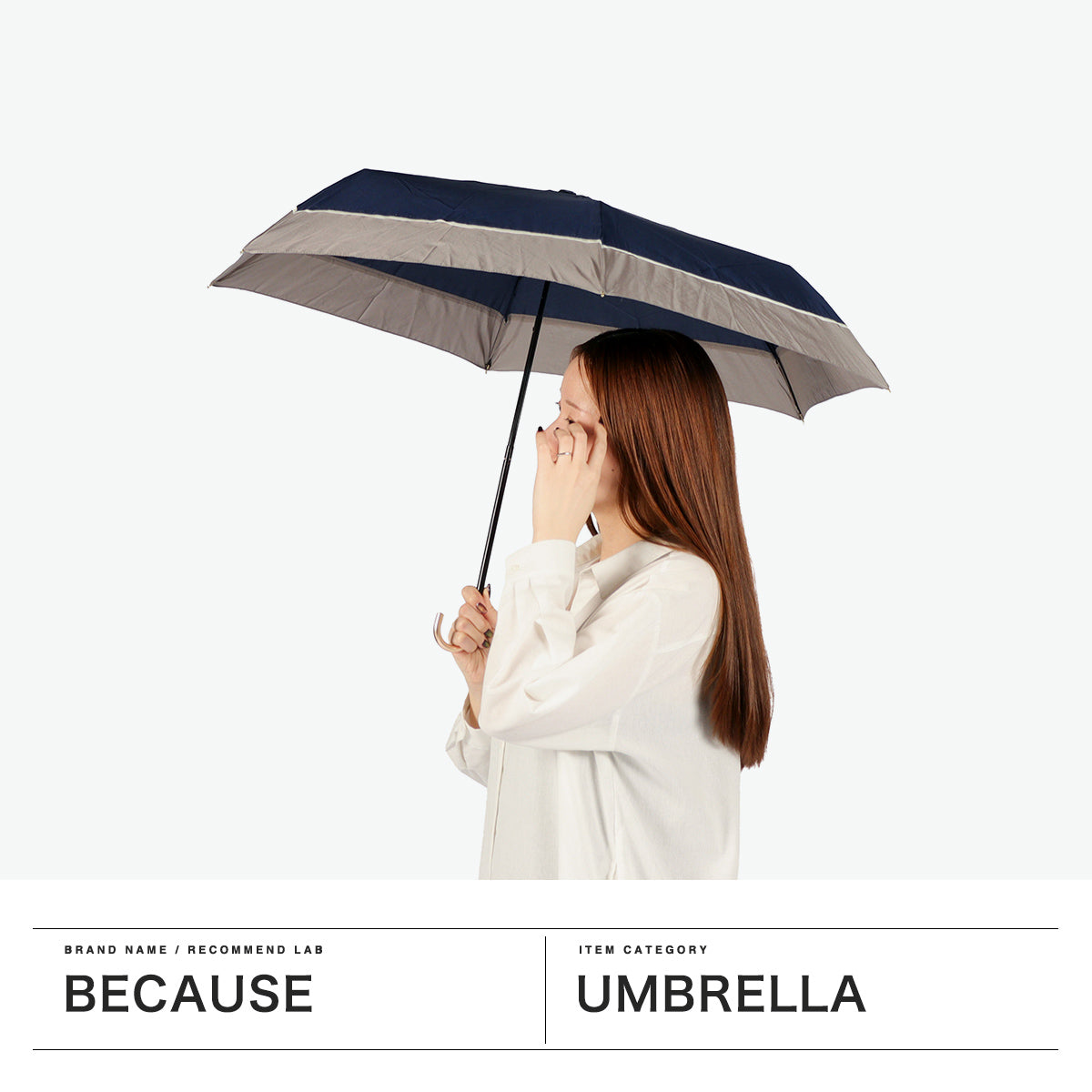 ビコーズ because 折りたたみ傘 傘 晴雨兼用 軽量 レディース 日傘 雨傘 おしゃれ フェミニン 上品 女性 小さめ 親骨50cm 6本骨 手動 通勤 通学 折り畳み傘 プレーンバイカラー ミニ B-015016 （ブラック） ブラック