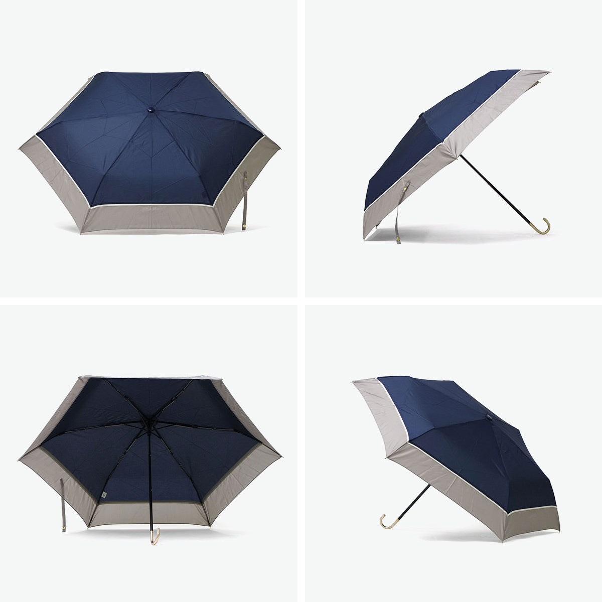 ビコーズ because 折りたたみ傘 傘 晴雨兼用 軽量 レディース 日傘 雨傘 おしゃれ フェミニン 上品 女性 小さめ 親骨50cm 6本骨 手動 通勤 通学 折り畳み傘 プレーンバイカラー ミニ B-015016 （ブラック） ブラック