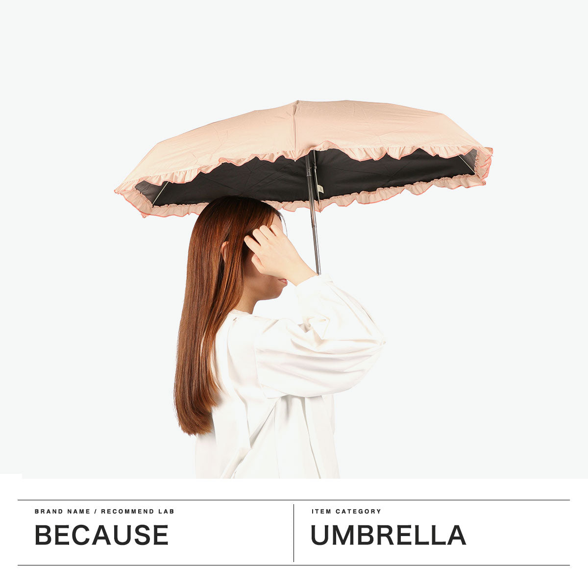ビコーズ because 折りたたみ傘 レディース 傘 晴雨兼用 ブランド 女性 おしゃれ 完全遮光 日傘 雨傘 親骨50cm 6本骨 手動開閉 コンパクト 晴雨兼用傘 軽量 かわいい PUフリリィ ミニ B-096561 （ピンク） ピンク