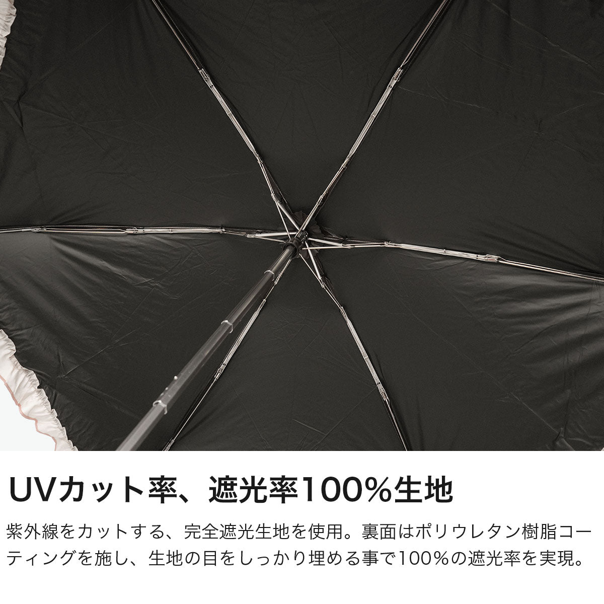 ビコーズ because 折りたたみ傘 レディース 傘 晴雨兼用 ブランド 女性 おしゃれ 完全遮光 日傘 雨傘 親骨50cm 6本骨 手動開閉 コンパクト 晴雨兼用傘 軽量 かわいい PUフリリィ ミニ B-096561 （ピンク） ピンク
