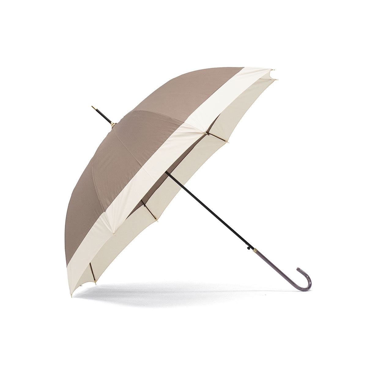 ビコーズ because 長傘 レディース 晴雨兼用 傘 ブランド 女性 雨傘 日傘 ジャンプ式 大きめ 親骨58cm 8本骨 丈夫 軽量 UVカット 紫外線遮蔽率80% ジャンプ傘 バイカラー ジャンプ B-139199 （ブラウン） ブラウン
