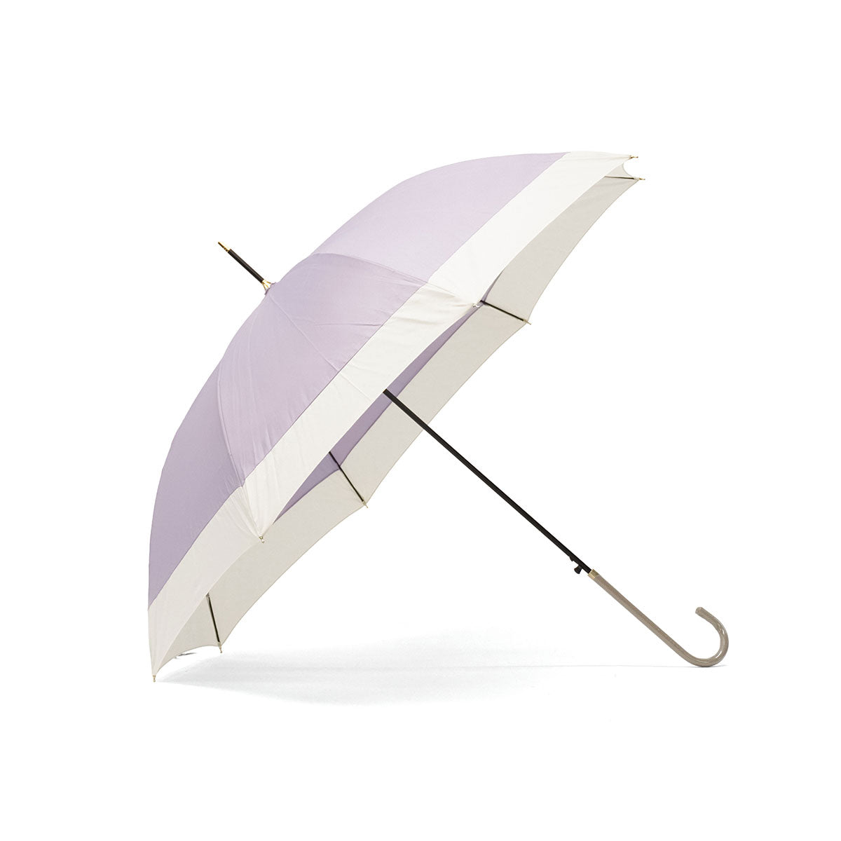 ビコーズ because 長傘 レディース 晴雨兼用 傘 ブランド 女性 雨傘 日傘 ジャンプ式 大きめ 親骨58cm 8本骨 丈夫 軽量 UVカット 紫外線遮蔽率80% ジャンプ傘 バイカラー ジャンプ B-139199 （ラベンダー） ラベンダー