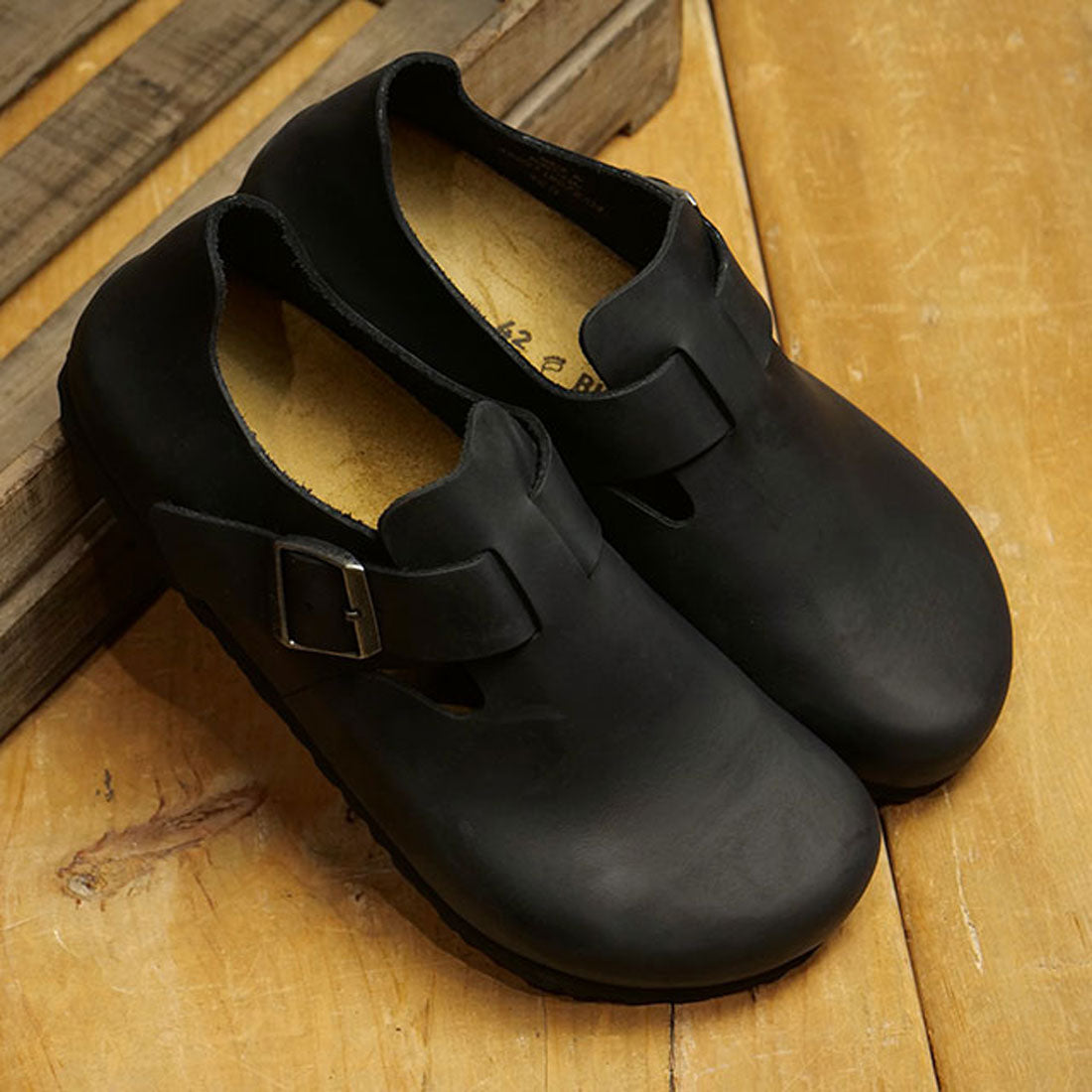 ビルケンシュトック BIRKENSTOCK London Oiled Leather Black [166541/166543] （Black） Black