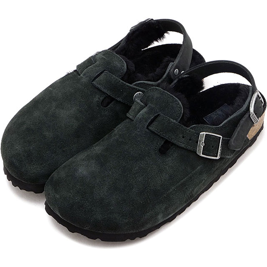 勃肯 BIRKENSTOCK TOKIO SHEARLING BLACK | 麂皮-皮革/毛 [1028328]