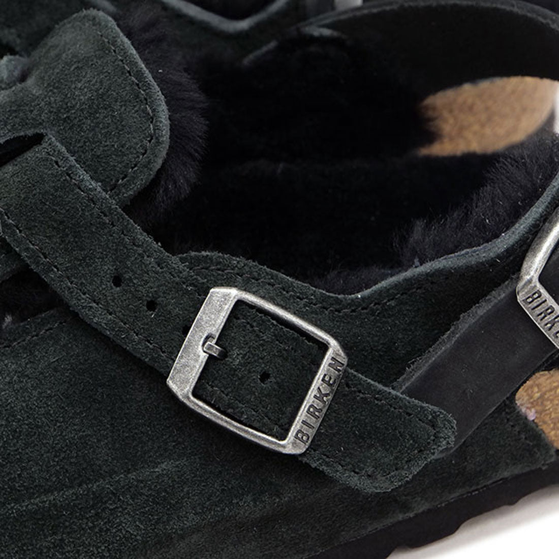 勃肯 BIRKENSTOCK TOKIO SHEARLING BLACK | 麂皮-皮革/毛 [1028328]