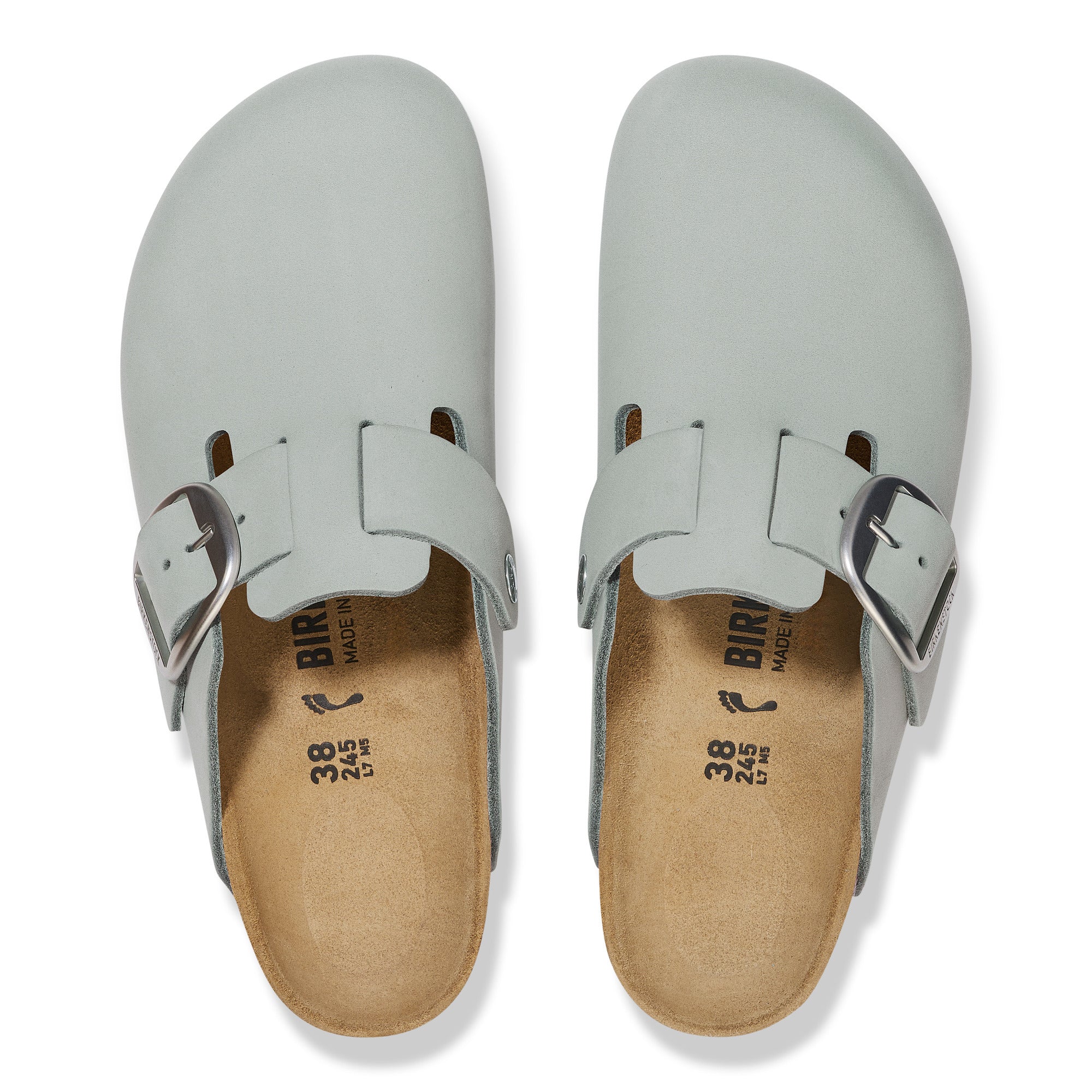ビルケンシュトック BIRKENSTOCK Boston Big Buckle / ボストン ビッグバックル ヌバックレザー 【ナロー幅】 WOMEN （ピュアセージ） ピュアセージ