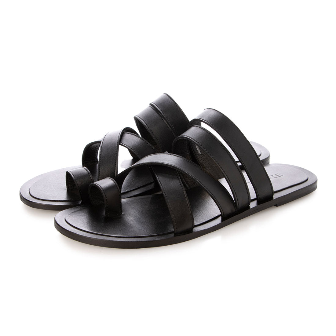 ビカーシ BICASH レザー ストラップ サンダル （BLACK） BLACK