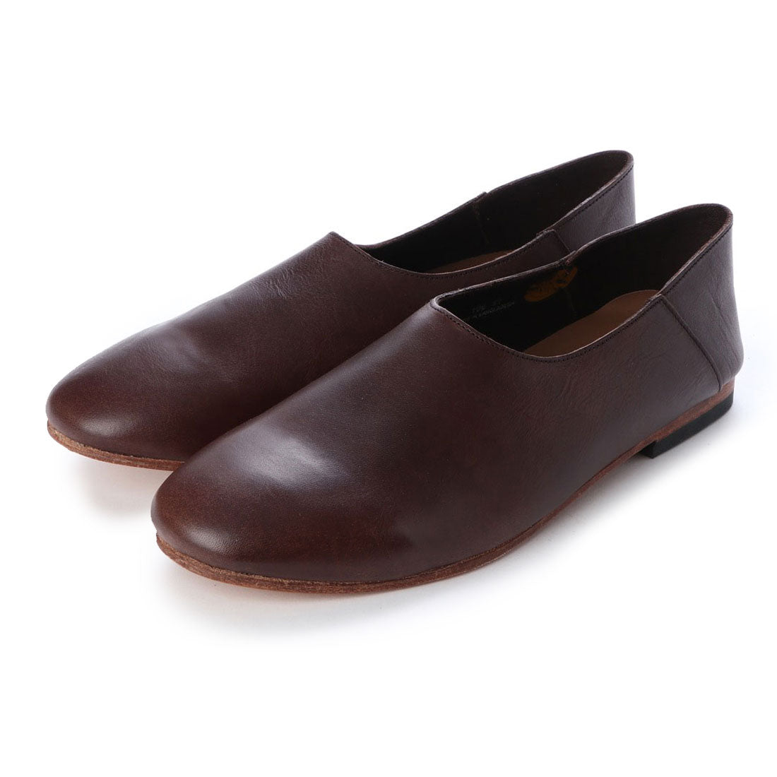 ビカーシ BICASH レザースリッポン,DARK BROWN