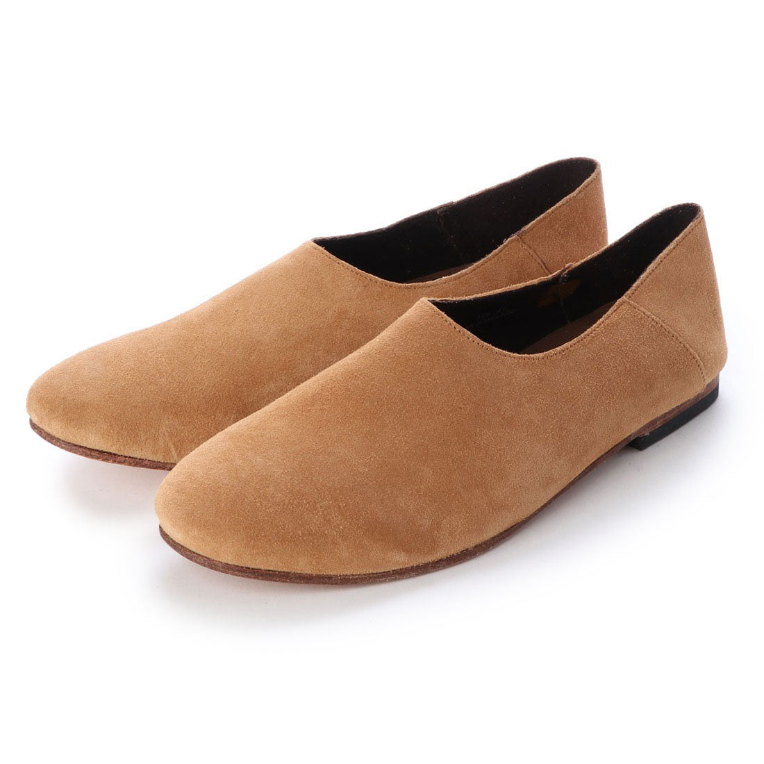 ビカーシ BICASH レザースリッポン,CAMEL SUEDE