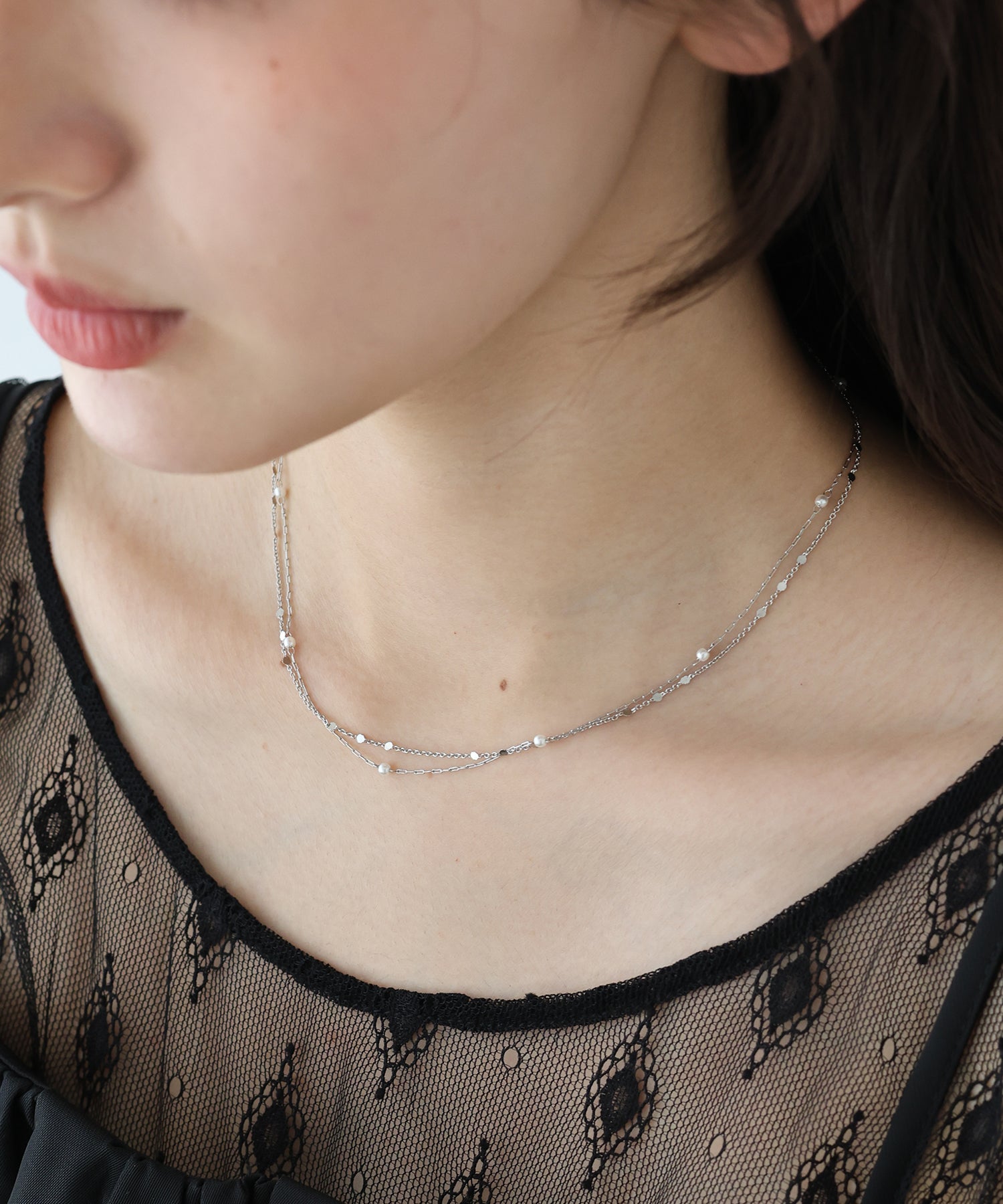 ブルーイースト BLUEEAST 2連ステーションネックレス / ニッケルフリー （シルバー） シルバー