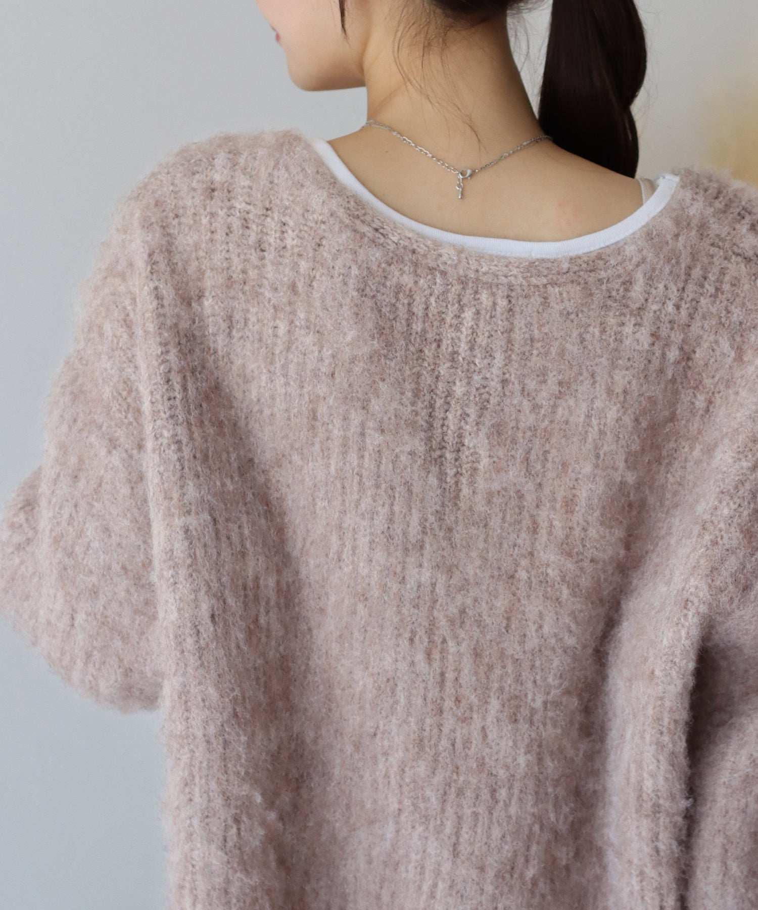 ブルーイースト BLUEEAST ウールシャギーVネックニット （オフホワイト(0a)） オフホワイト(0a)