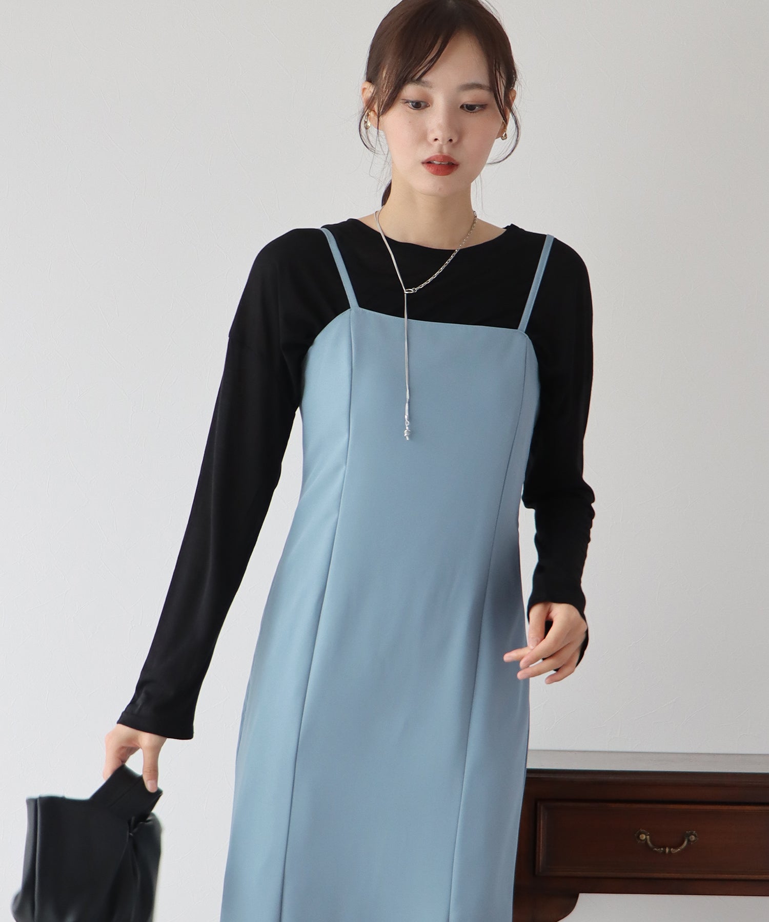 BLUEEAST I-Line Halter Camisole Dress