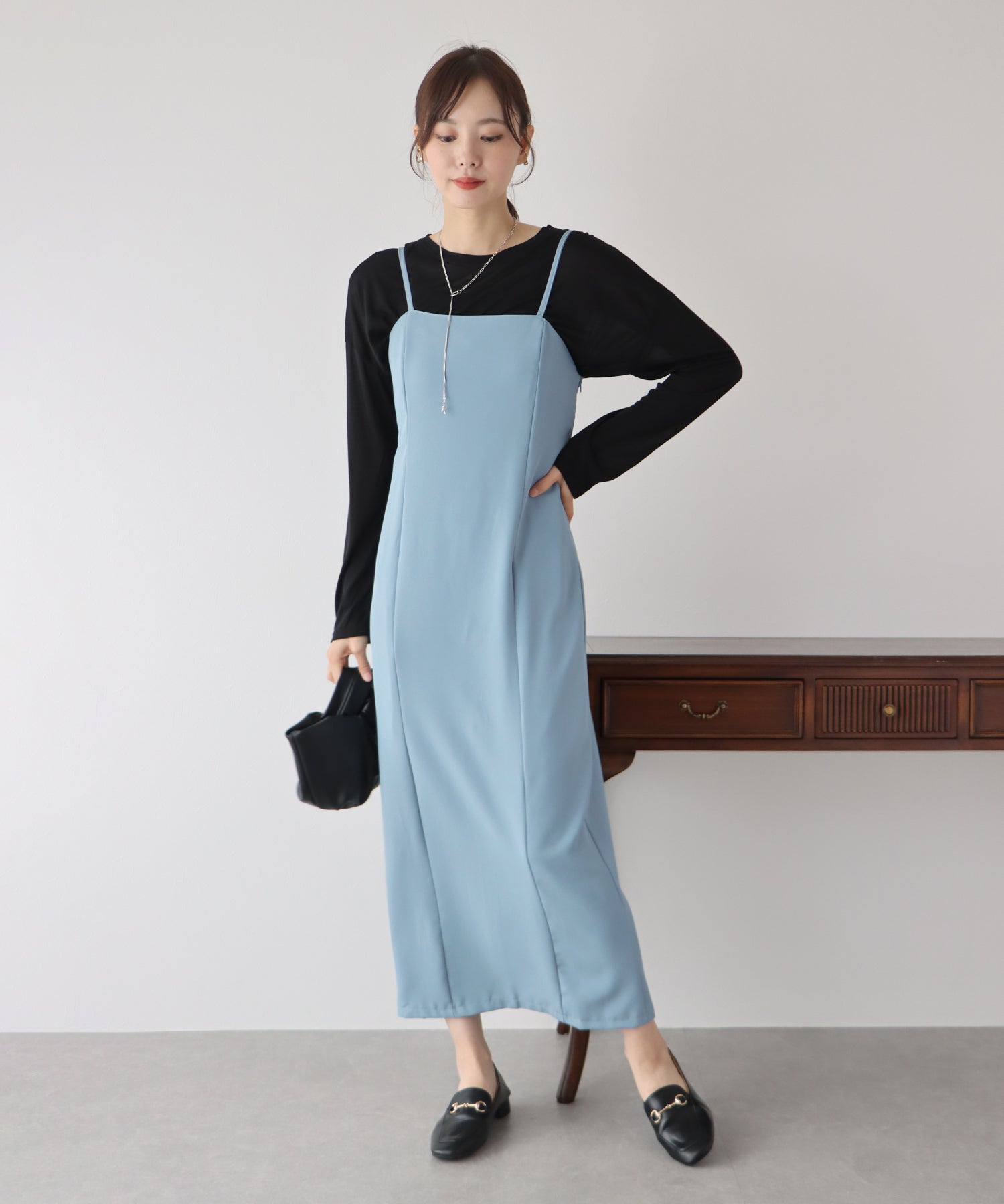 BLUEEAST I-Line Halter Camisole Dress