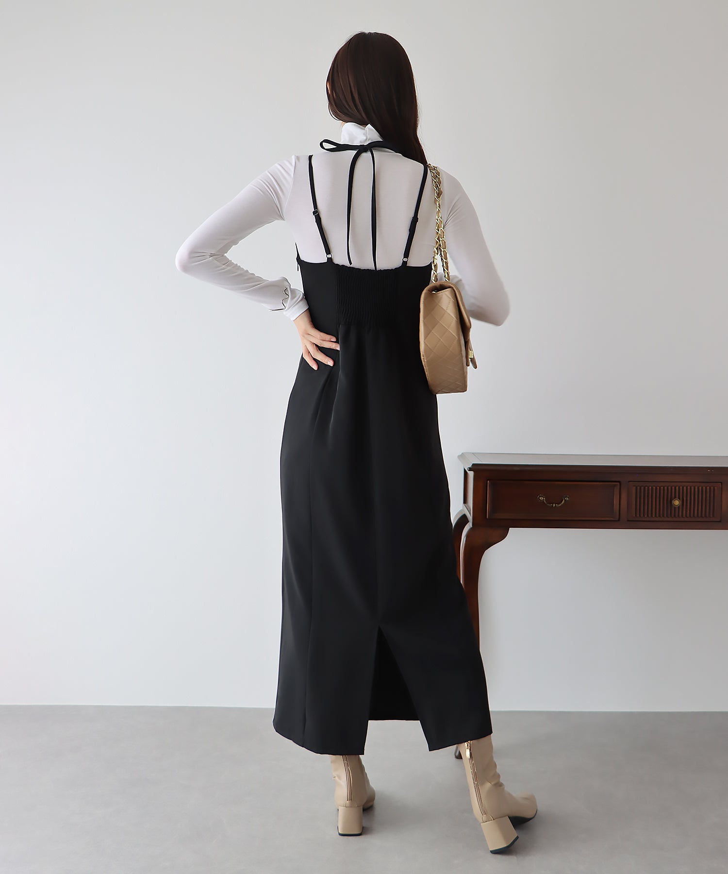 BLUEEAST I-Line Halter Camisole Dress