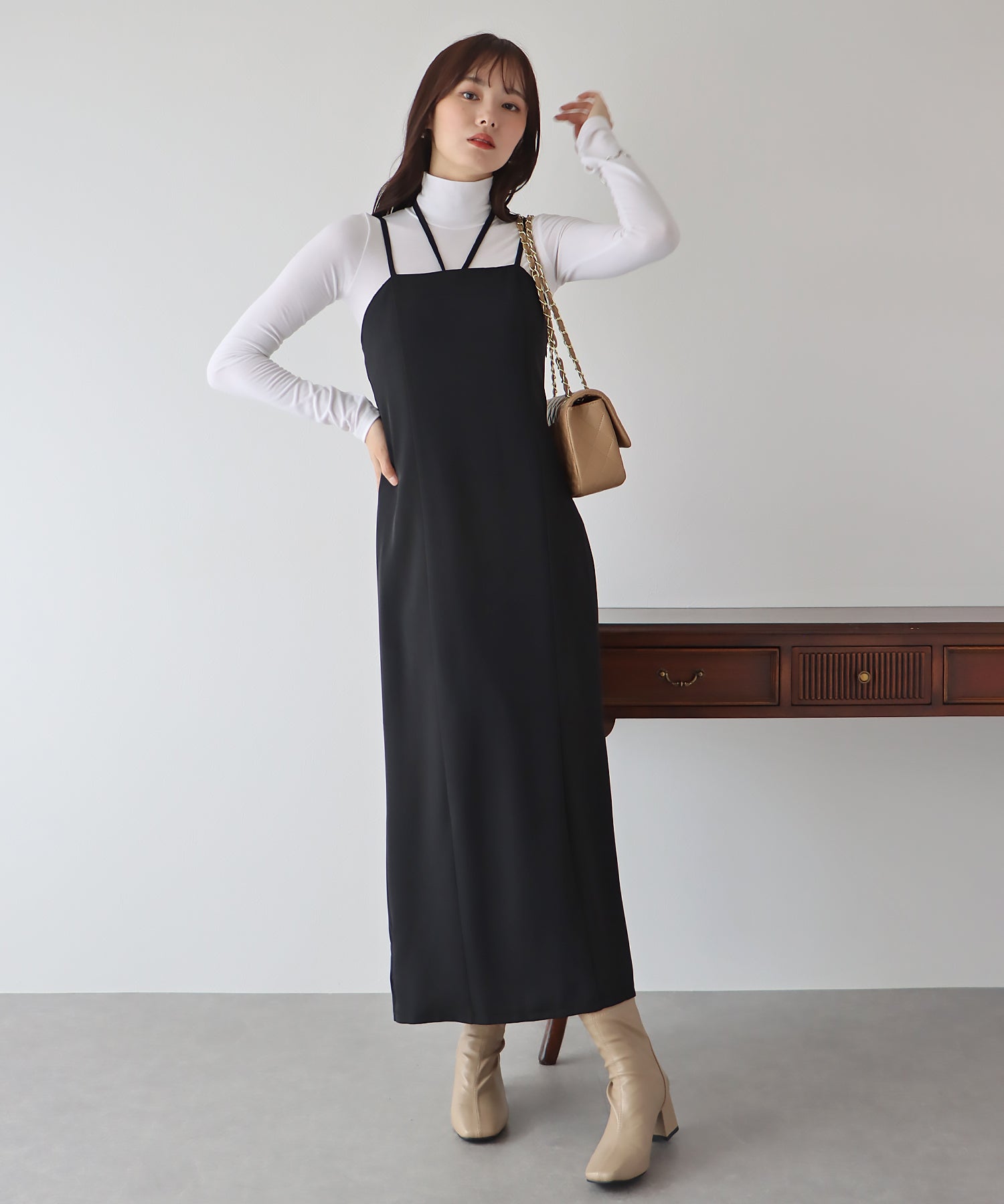 BLUEEAST I-Line Halter Camisole Dress