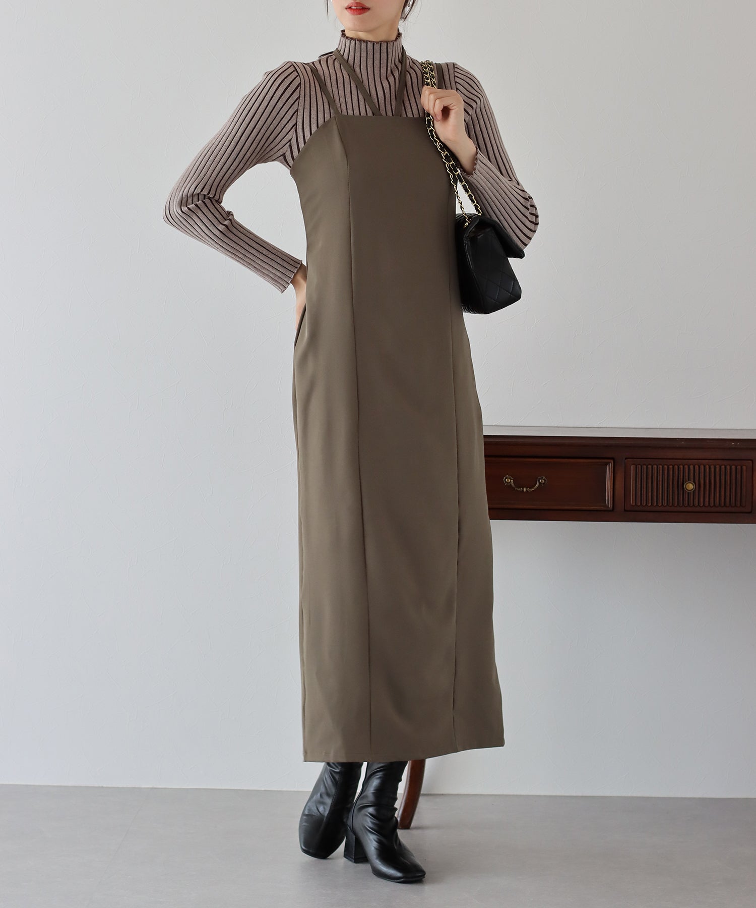BLUEEAST I-Line Halter Camisole Dress