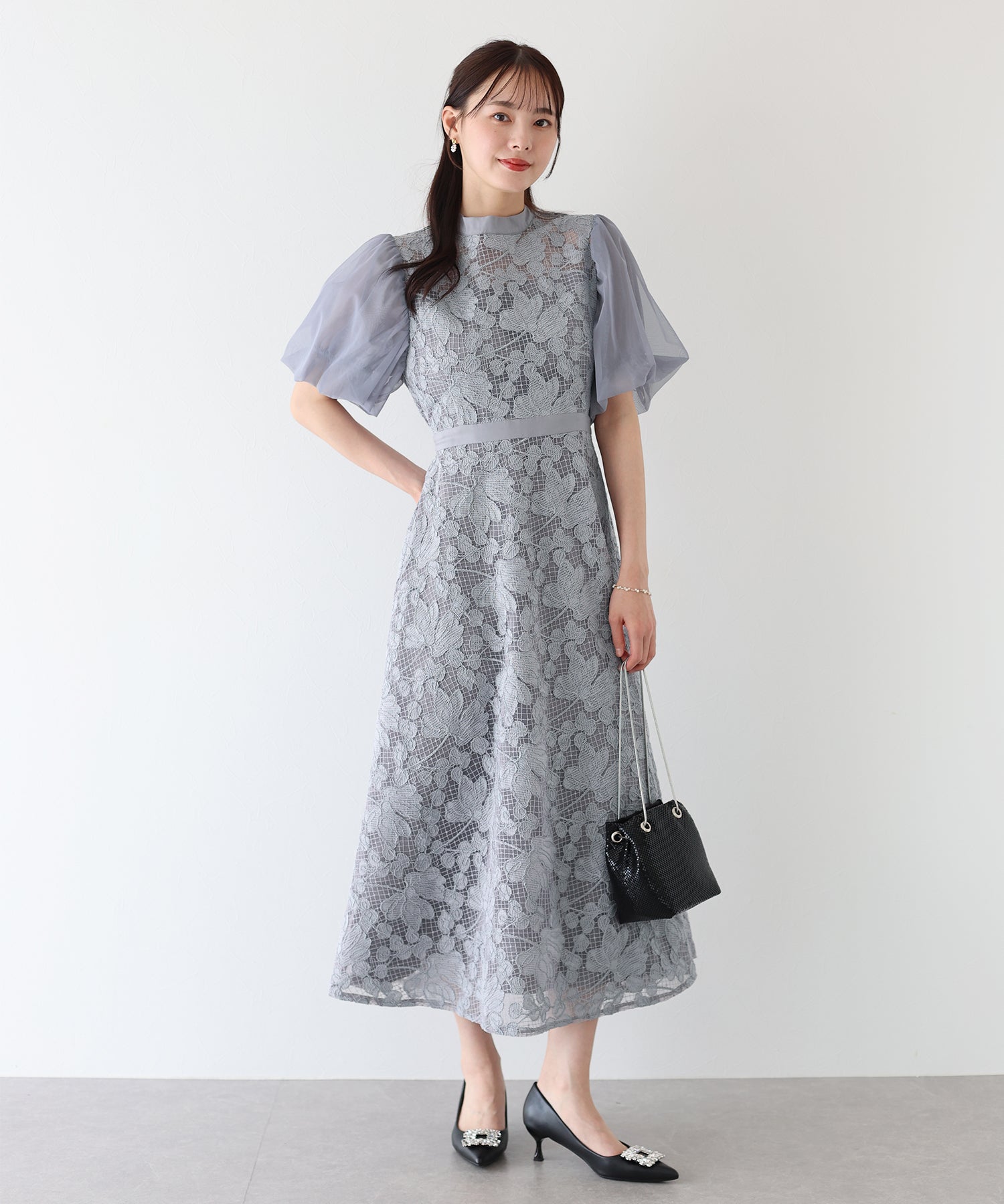 Blue East BLUEEAST Embroidered Lace Party Dress