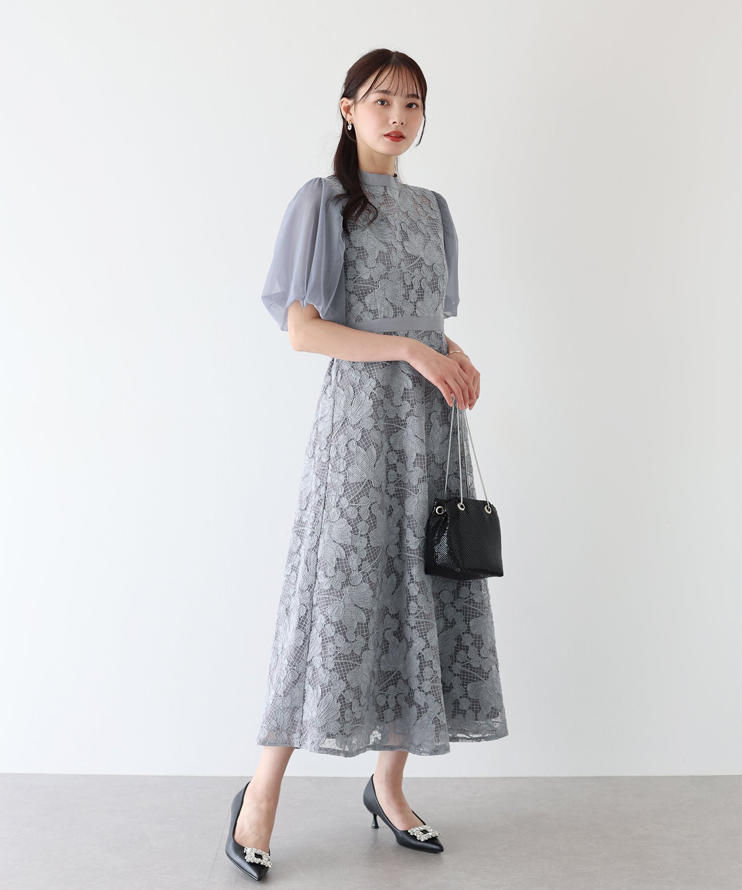 Blue East BLUEEAST Embroidered Lace Party Dress