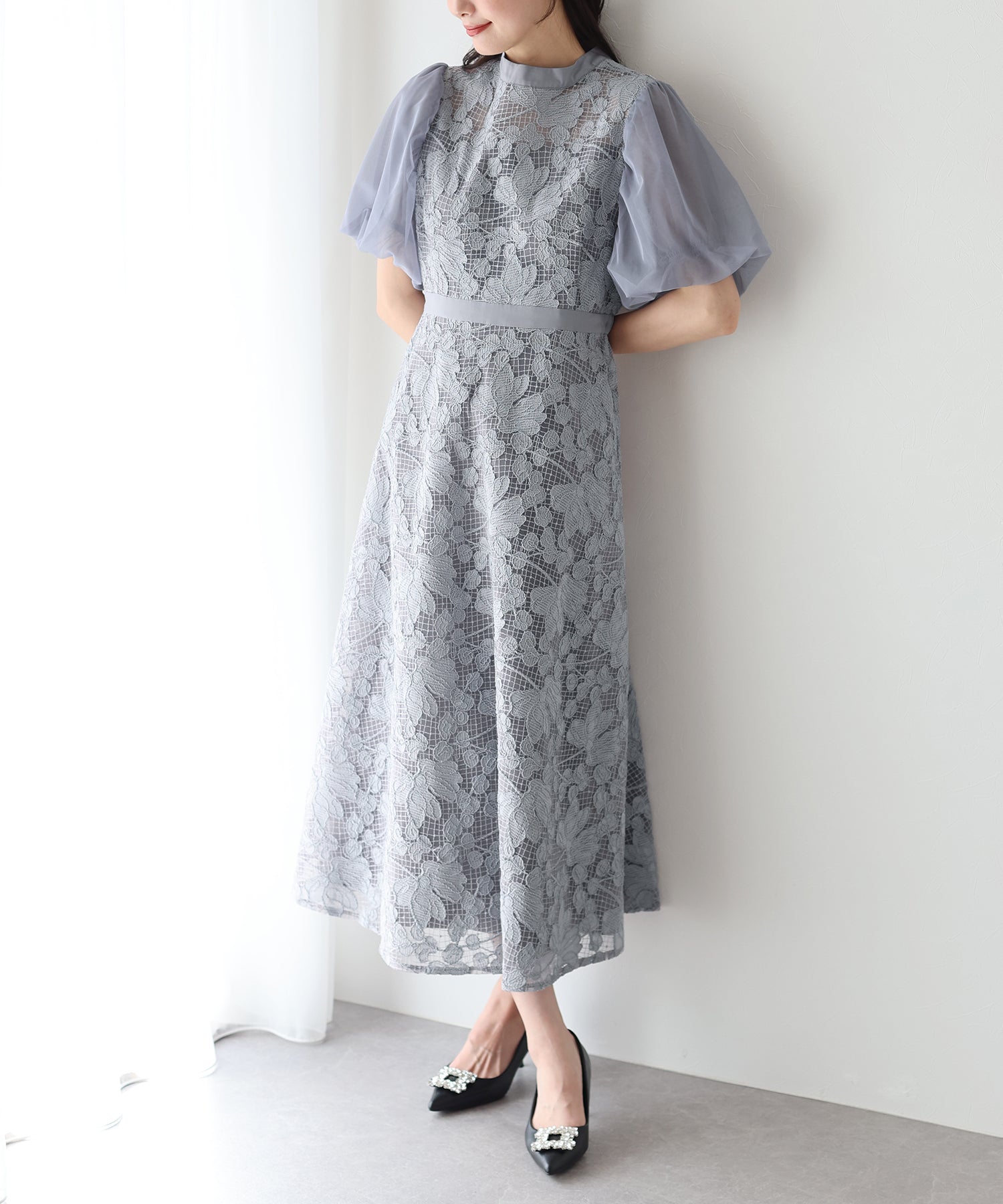 Blue East BLUEEAST Embroidered Lace Party Dress