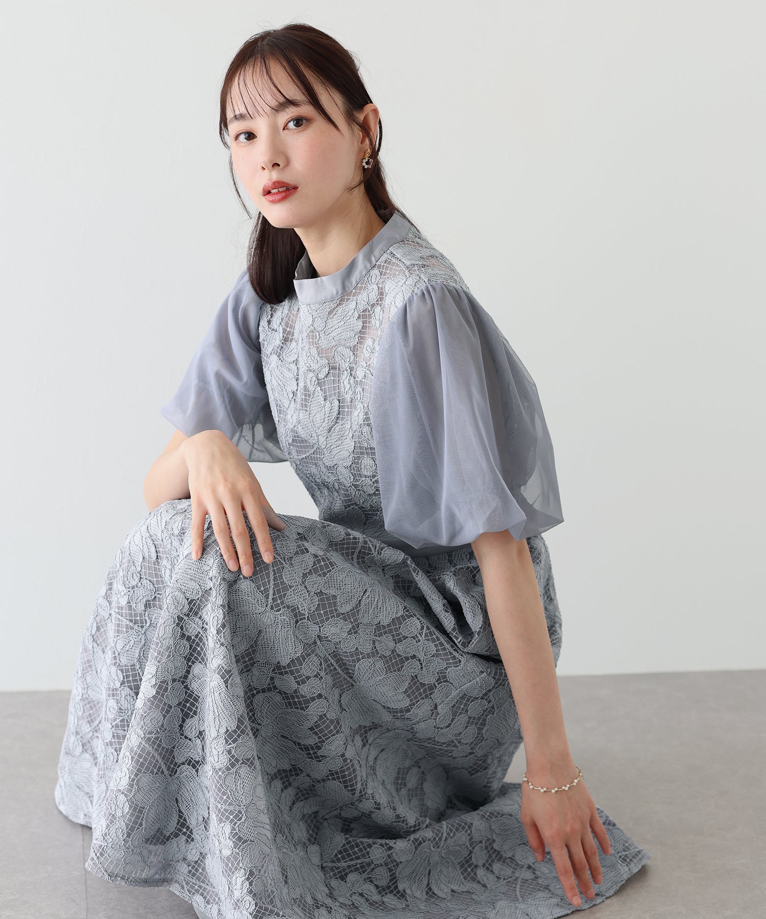Blue East BLUEEAST Embroidered Lace Party Dress