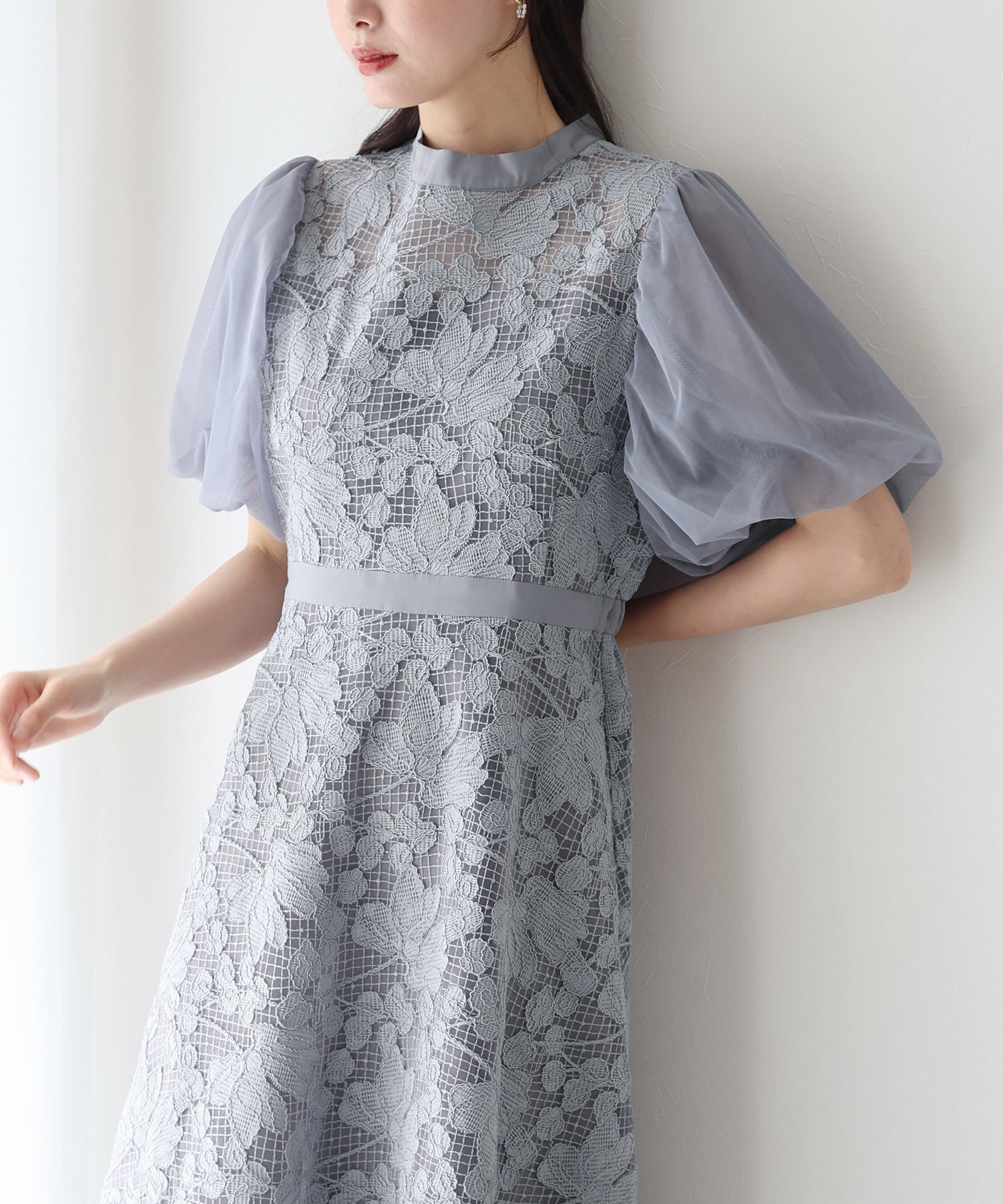 Blue East BLUEEAST Embroidered Lace Party Dress