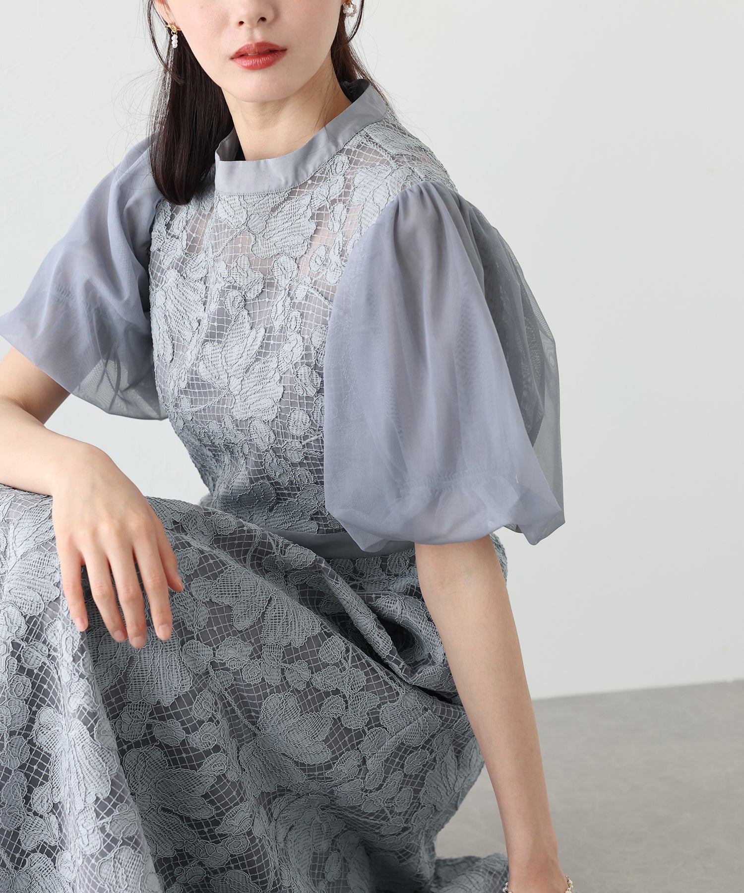 Blue East BLUEEAST Embroidered Lace Party Dress
