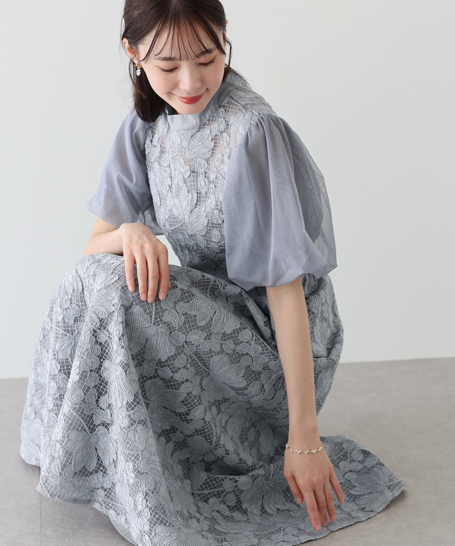 Blue East BLUEEAST Embroidered Lace Party Dress