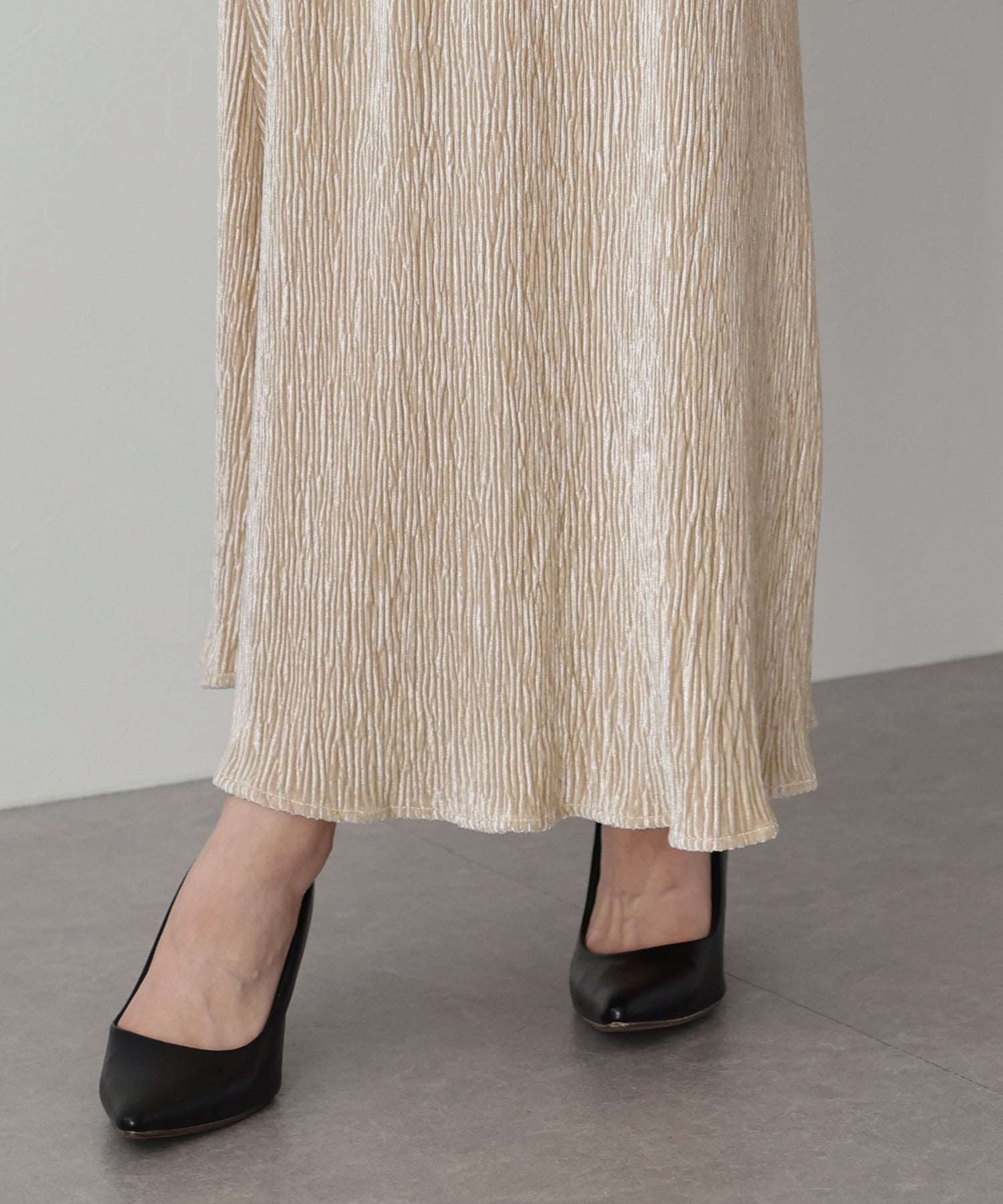 ブルーイースト BLUEEAST プリーツベロアマーメイドスカート （ブラウン） ブラウン