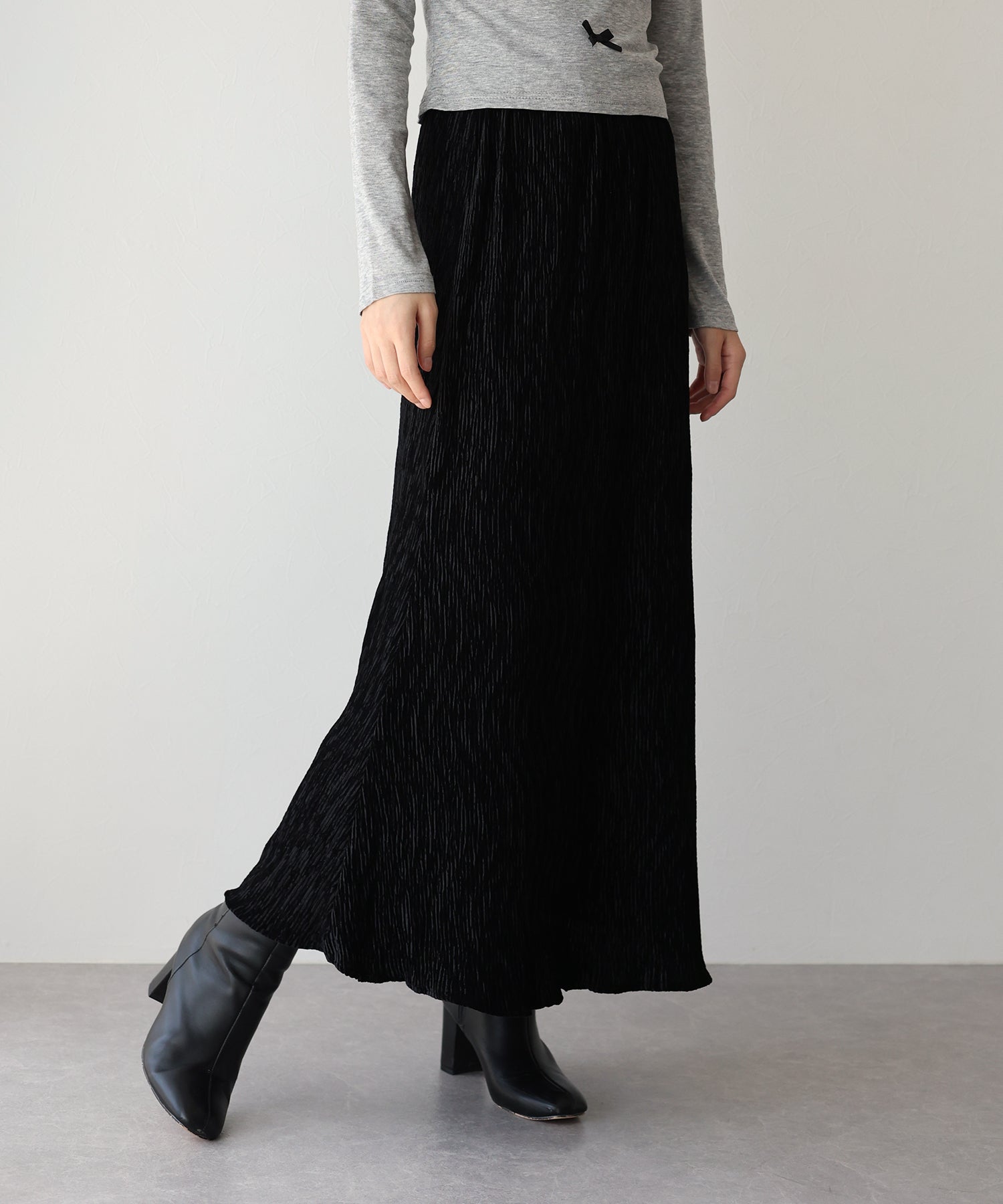 ブルーイースト BLUEEAST プリーツベロアマーメイドスカート （ブラウン） ブラウン