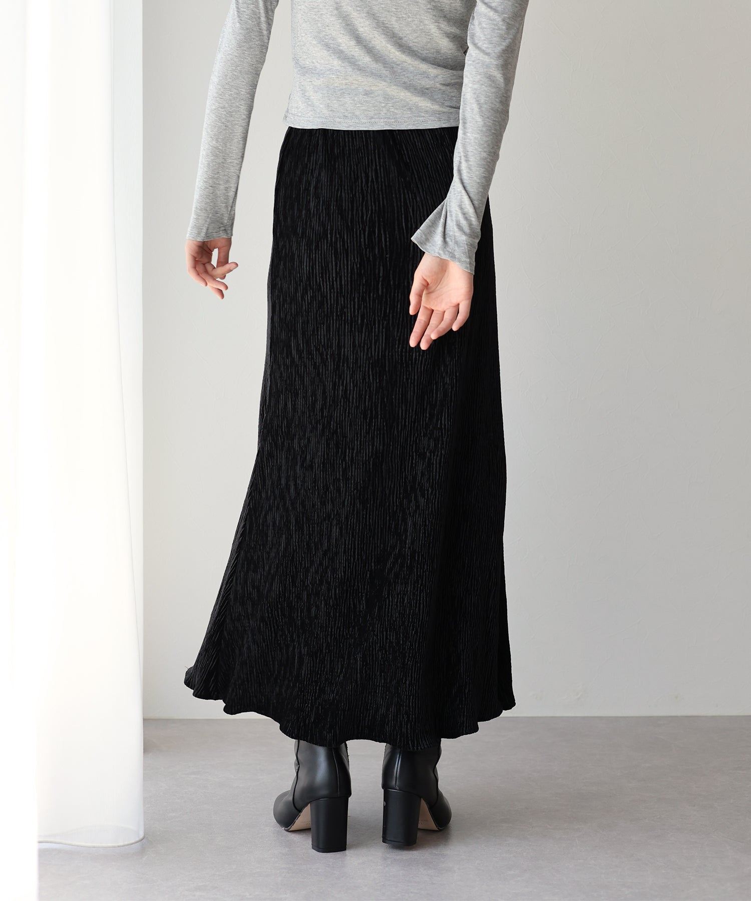 ブルーイースト BLUEEAST プリーツベロアマーメイドスカート （ブラウン） ブラウン