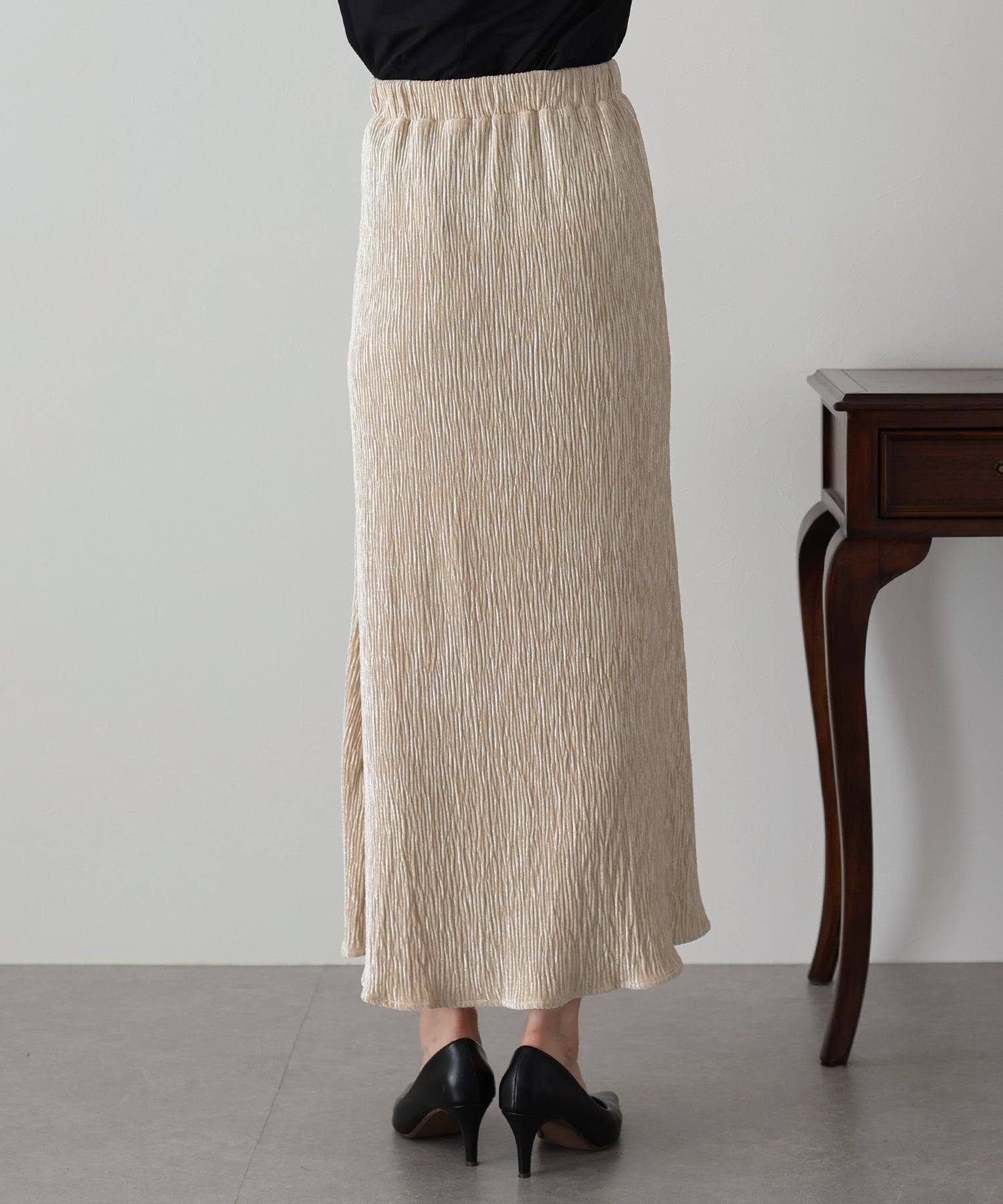 ブルーイースト BLUEEAST プリーツベロアマーメイドスカート （ブラウン） ブラウン