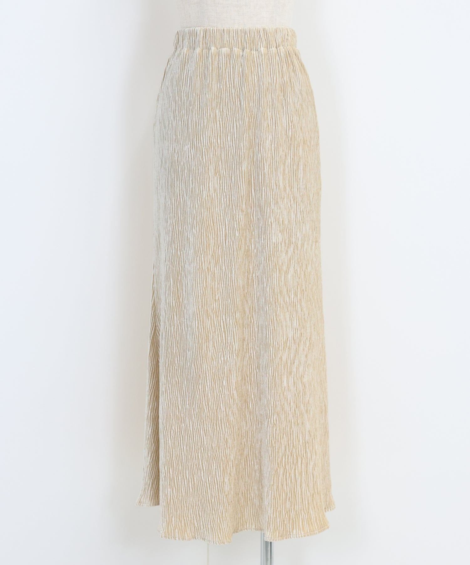 ブルーイースト BLUEEAST プリーツベロアマーメイドスカート （ブラウン） ブラウン