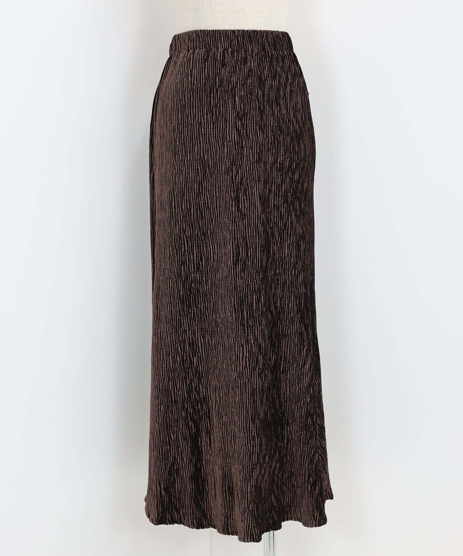 ブルーイースト BLUEEAST プリーツベロアマーメイドスカート （ブラウン） ブラウン