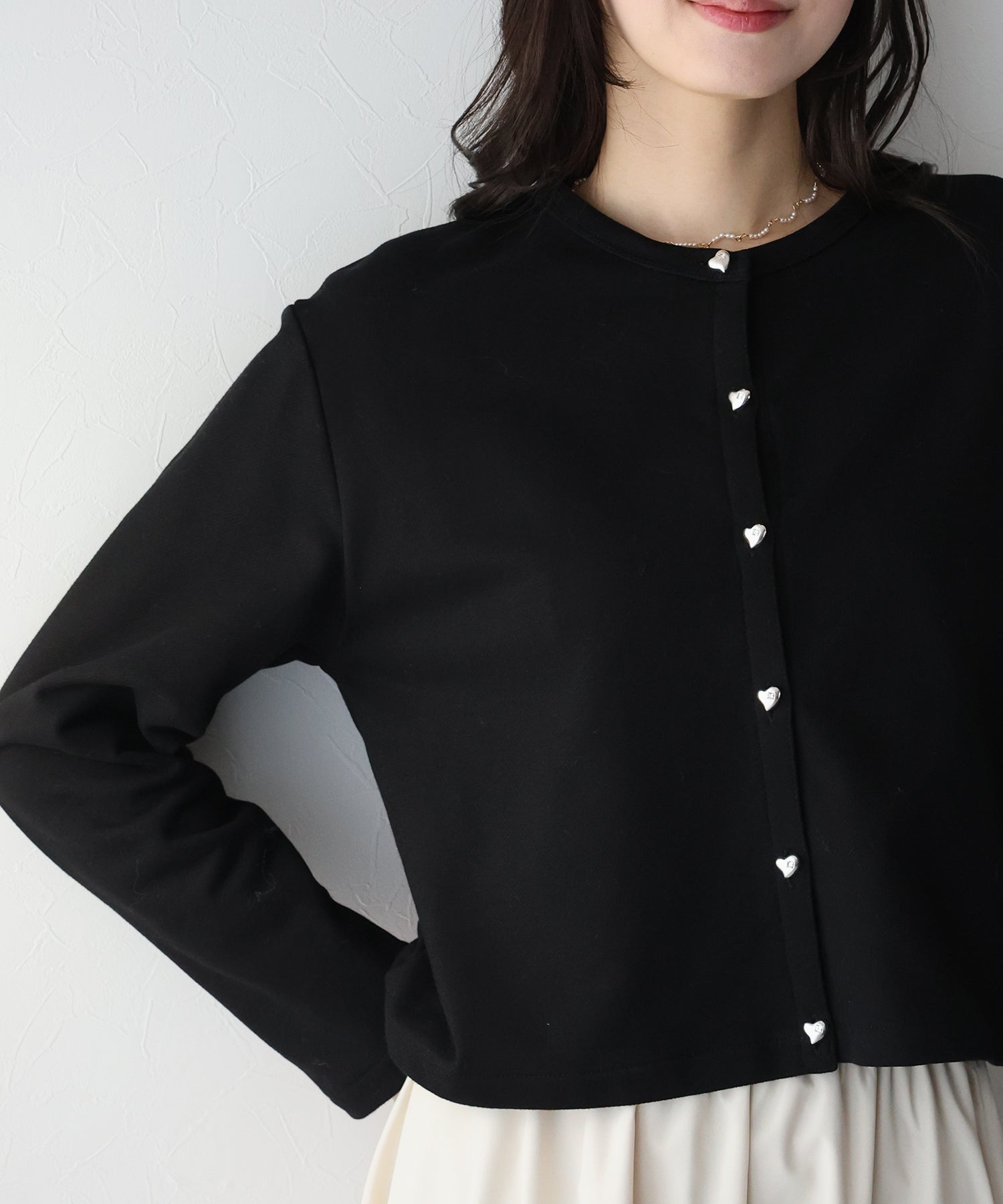 BLUEEAST Heart Button Sweat Cardigan