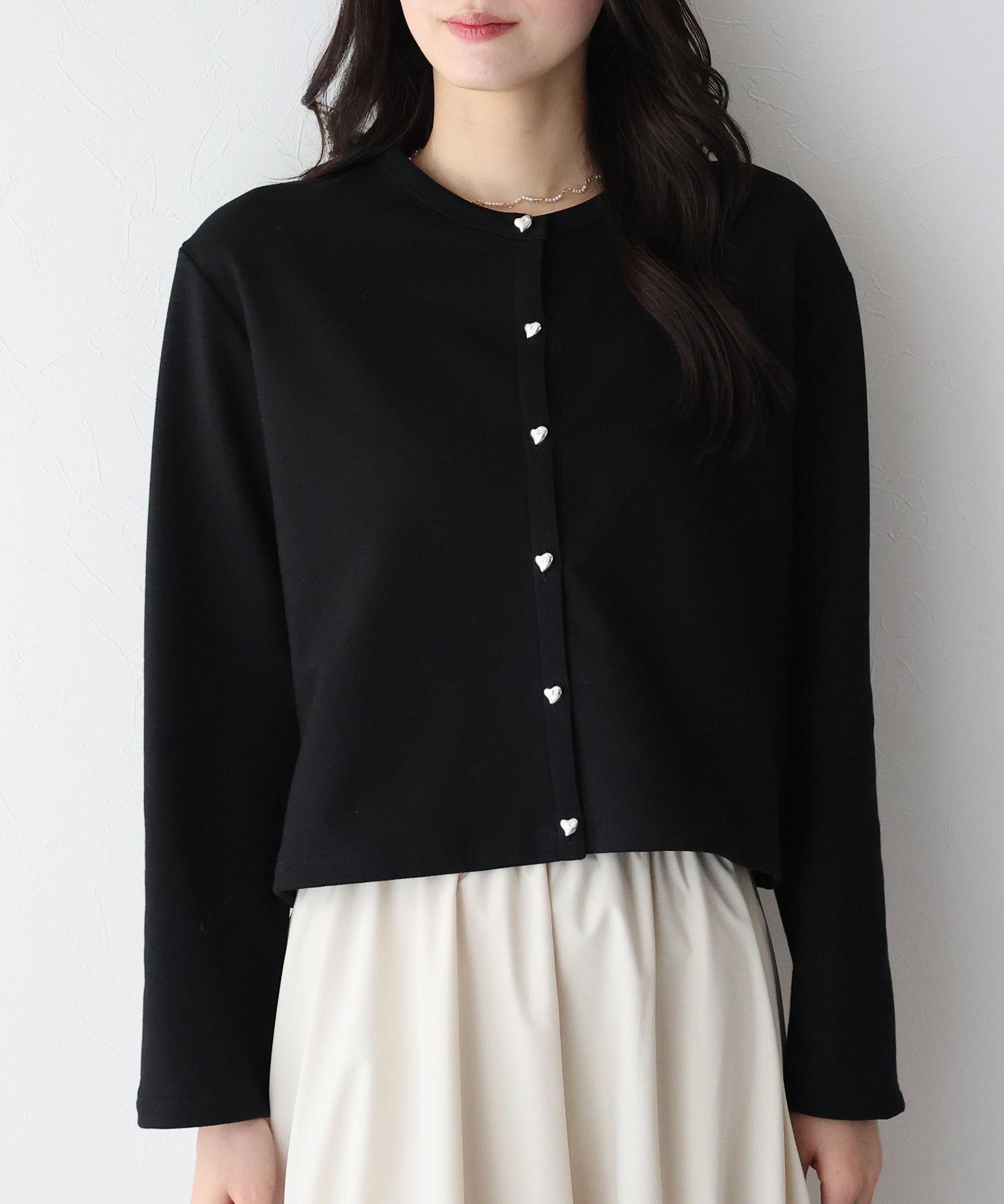 BLUEEAST Heart Button Sweat Cardigan