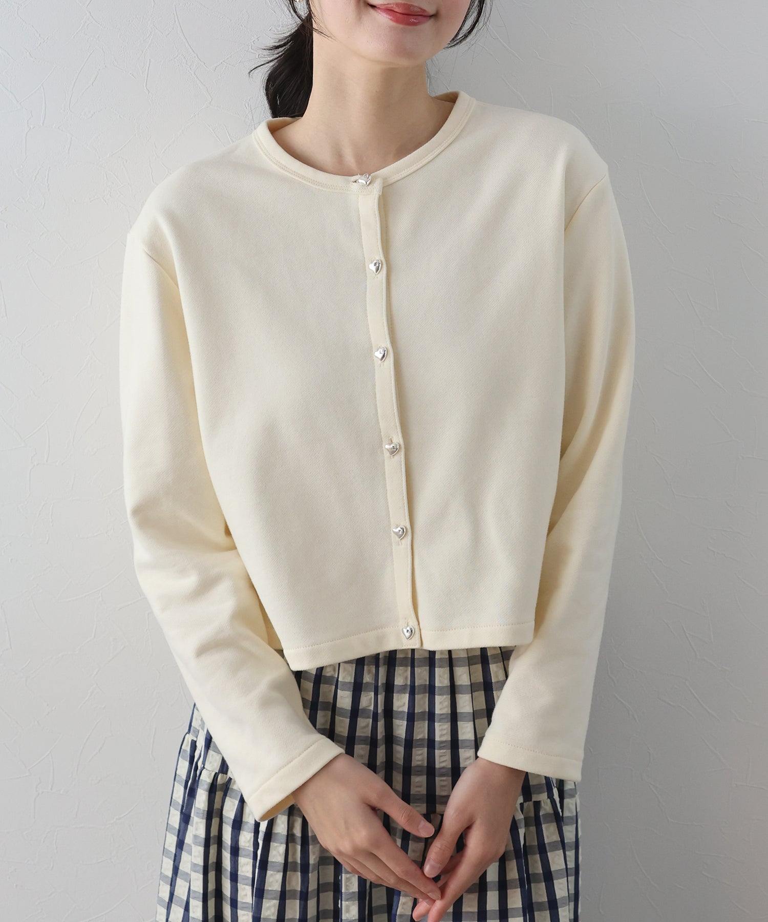 BLUEEAST Heart Button Sweat Cardigan