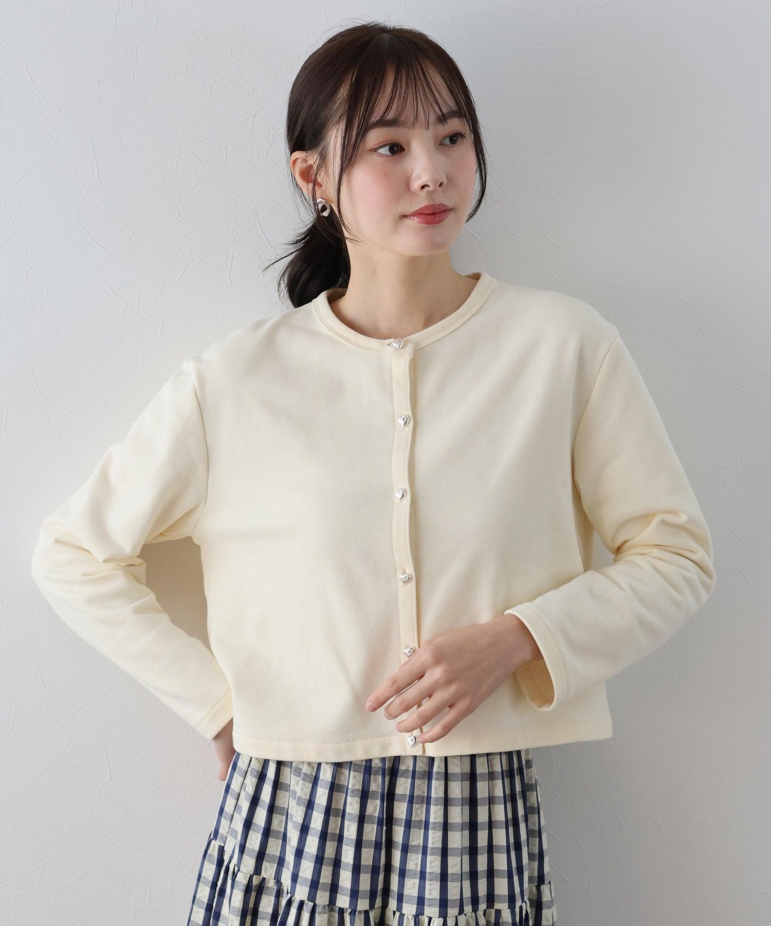 BLUEEAST Heart Button Sweat Cardigan