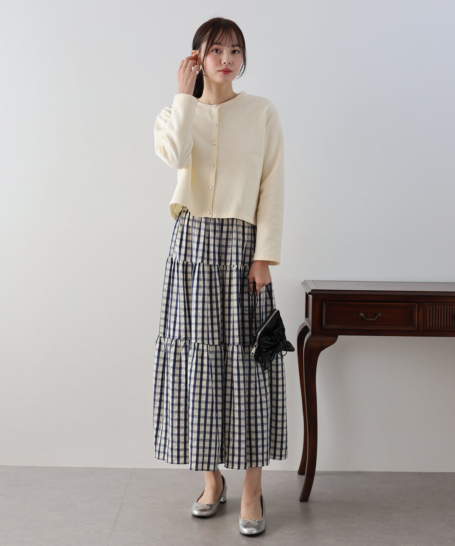 BLUEEAST Heart Button Sweat Cardigan