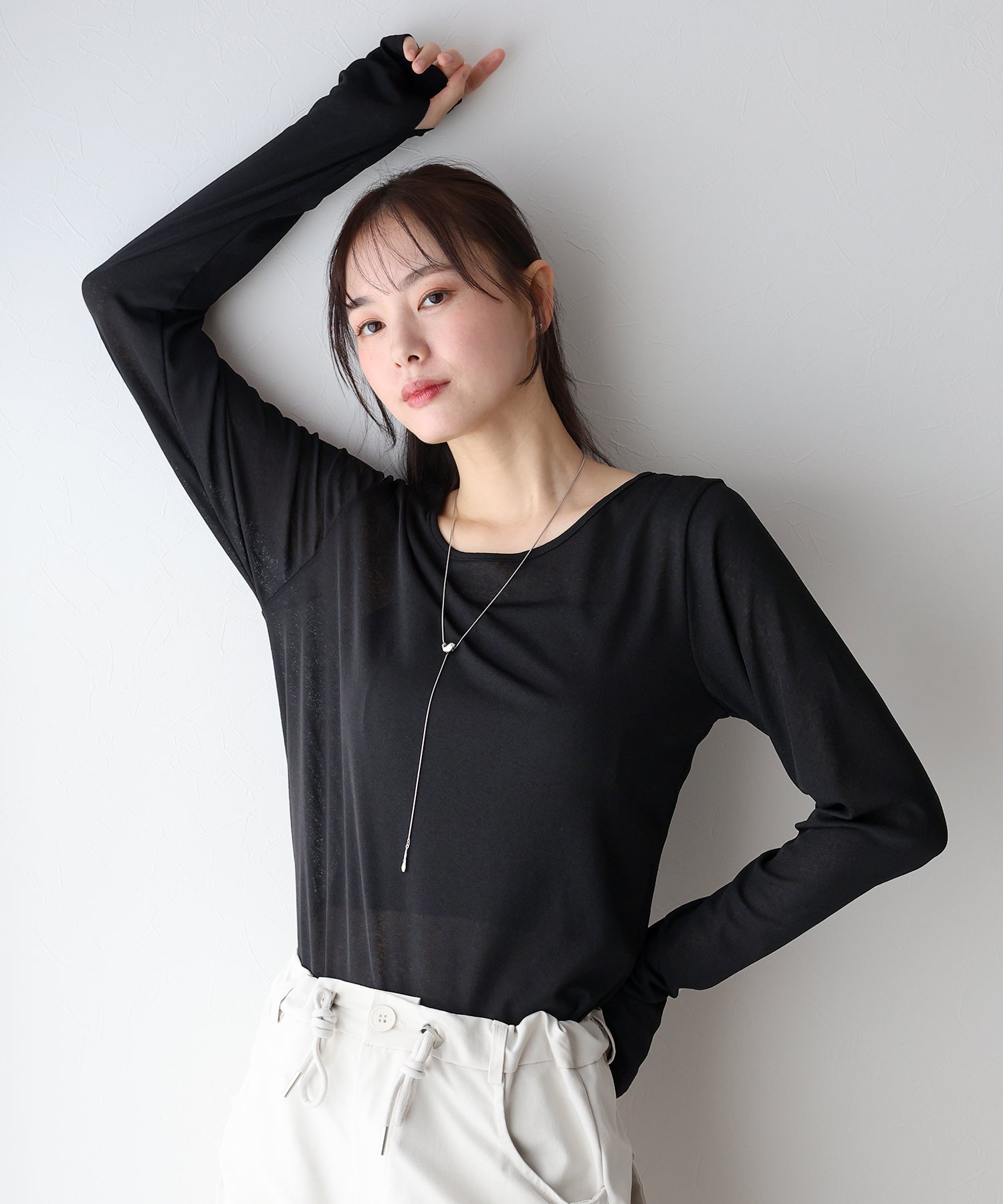 Blue East Crew Neck Sheer Top