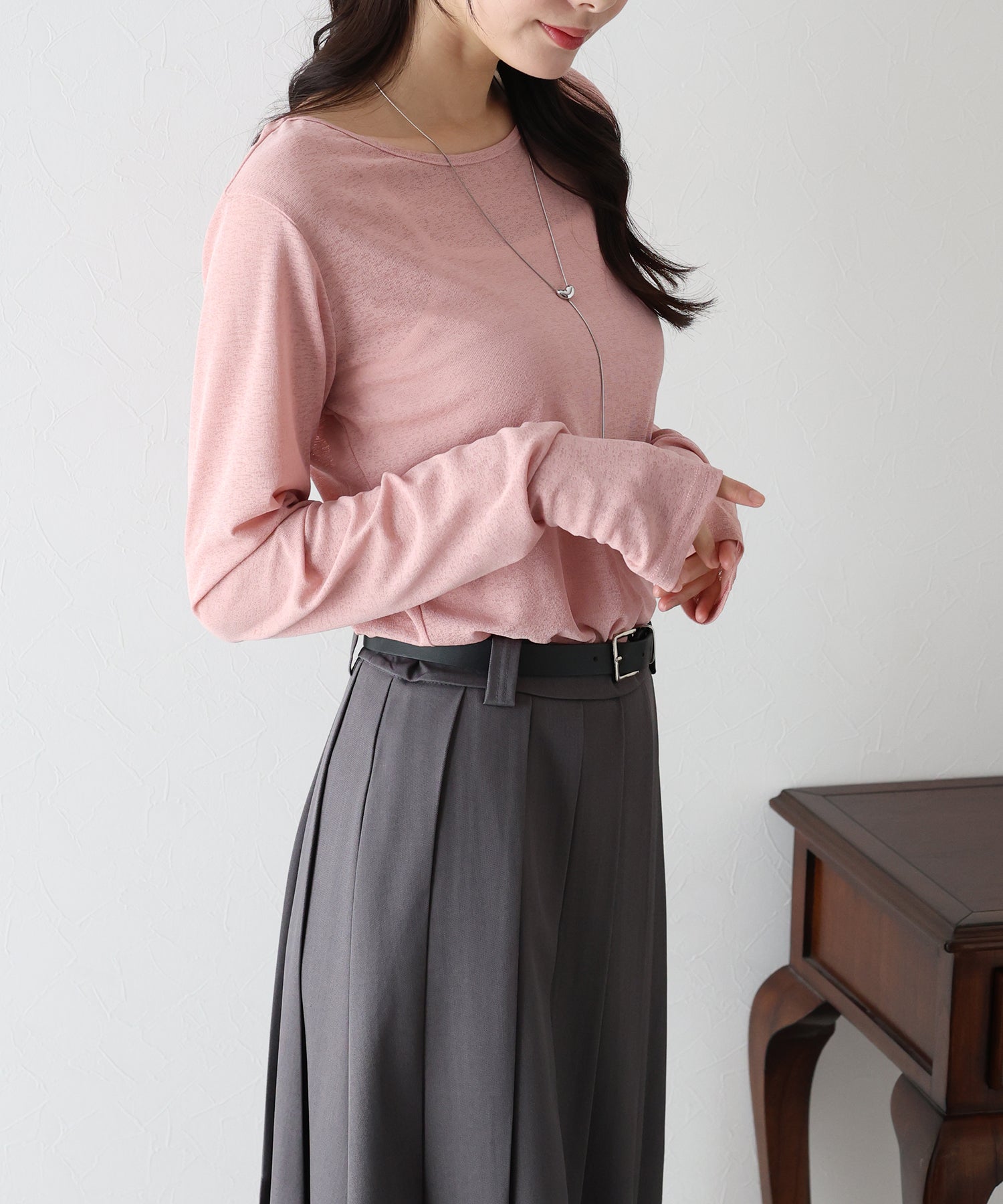 Blue East Crew Neck Sheer Top