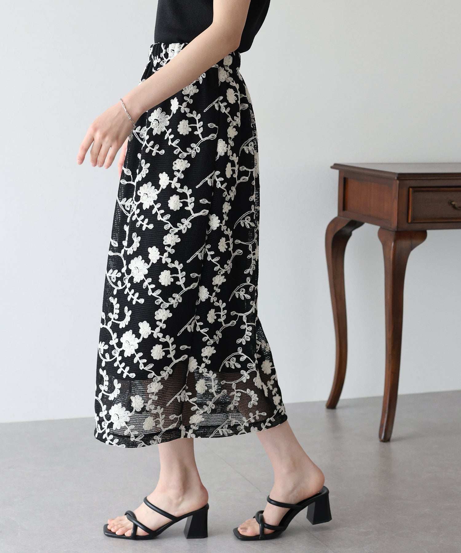 Blue East Crocheted Tight Skirt