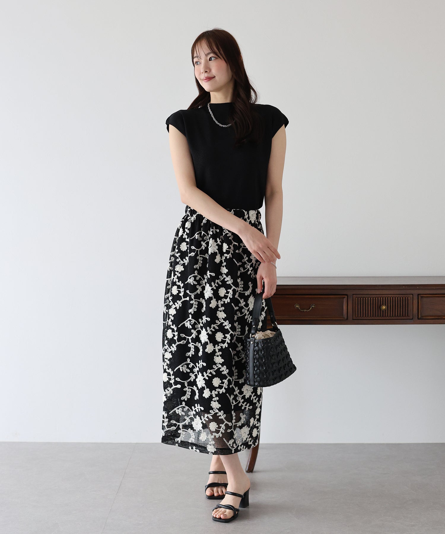 Blue East Crocheted Tight Skirt