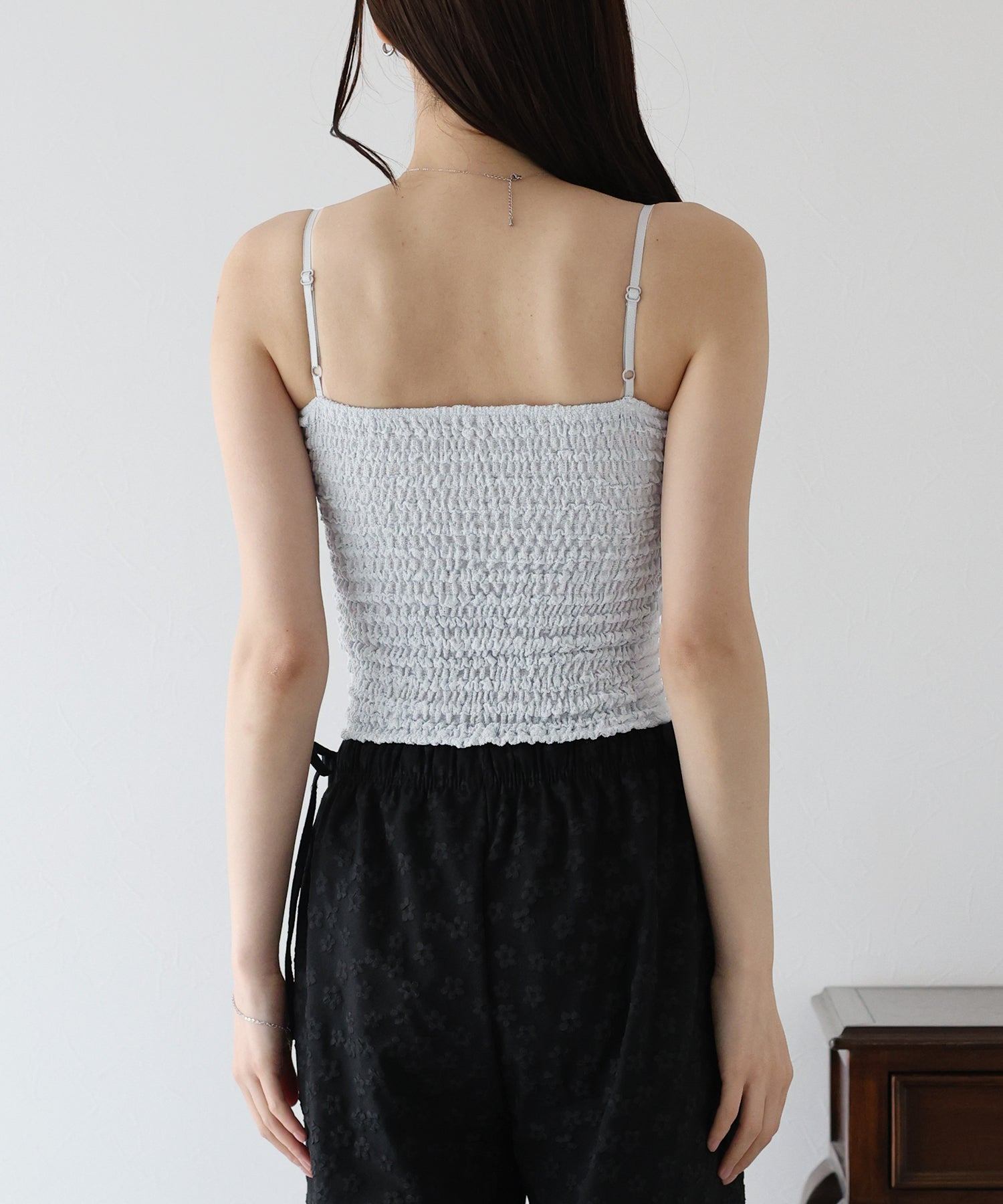 ブルーイースト BLUEEAST カップ付きシャーリングキャミソール （ブルー） ブルー