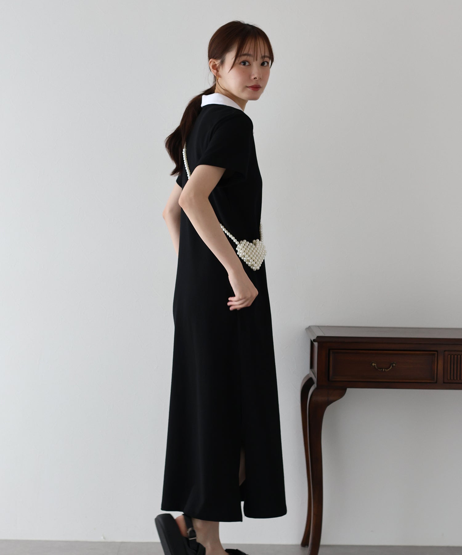 ブルーイースト BLUEEAST ハート刺繍ポロワンピース （ネイビー） ネイビー