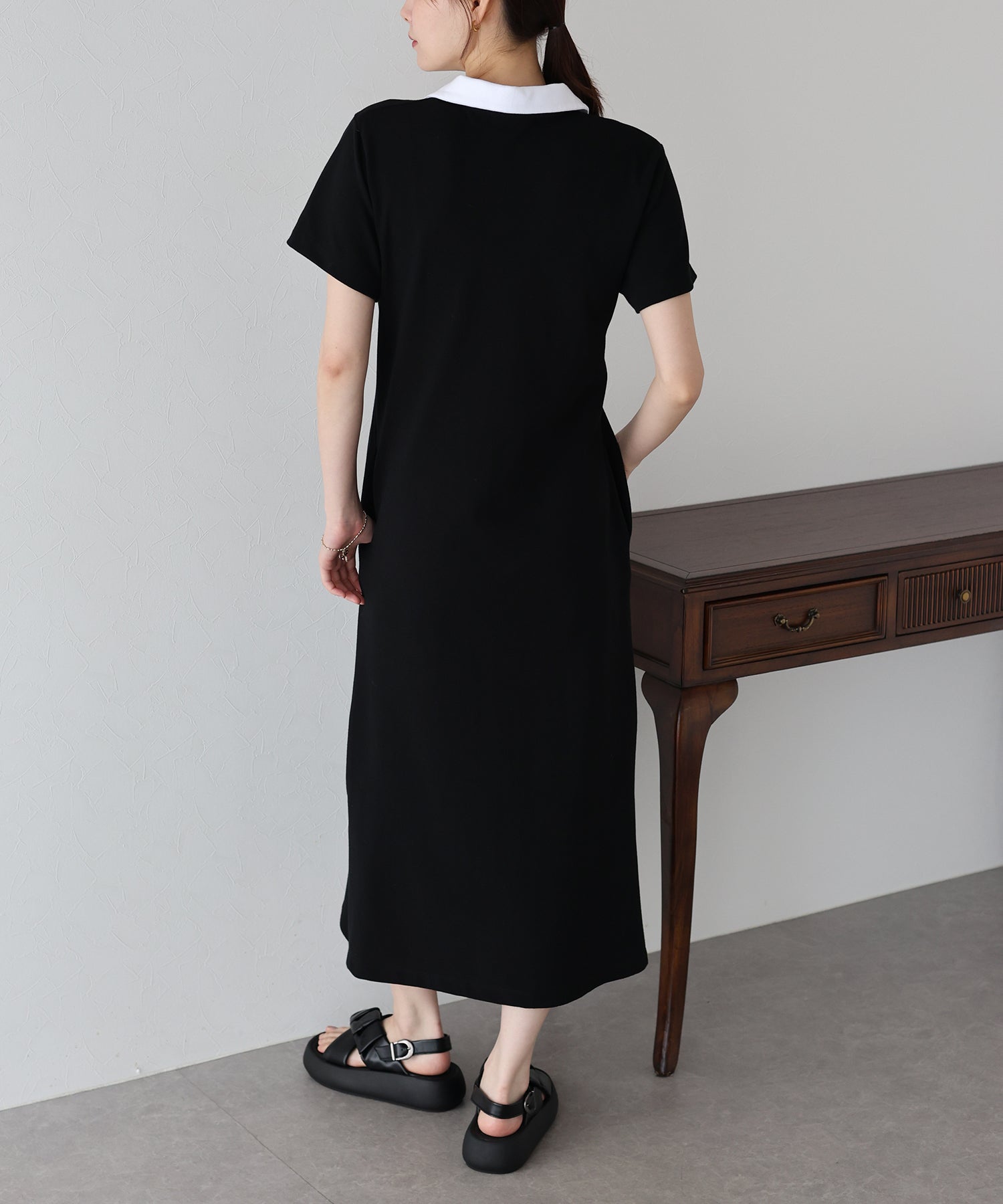 ブルーイースト BLUEEAST ハート刺繍ポロワンピース （ネイビー） ネイビー